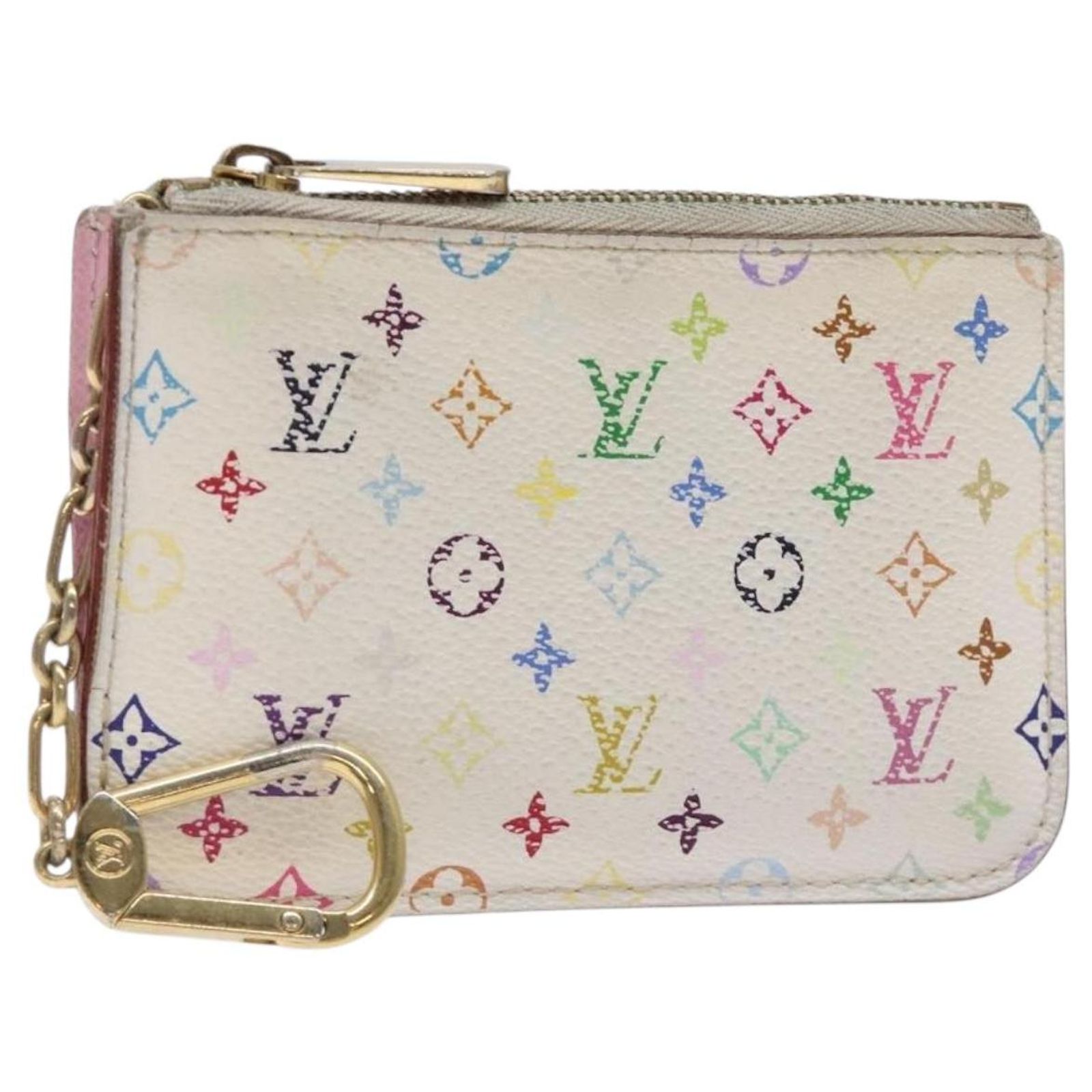LOUIS VUITTON Monogram Multicolor Pochette Cles NM White  display picture 1