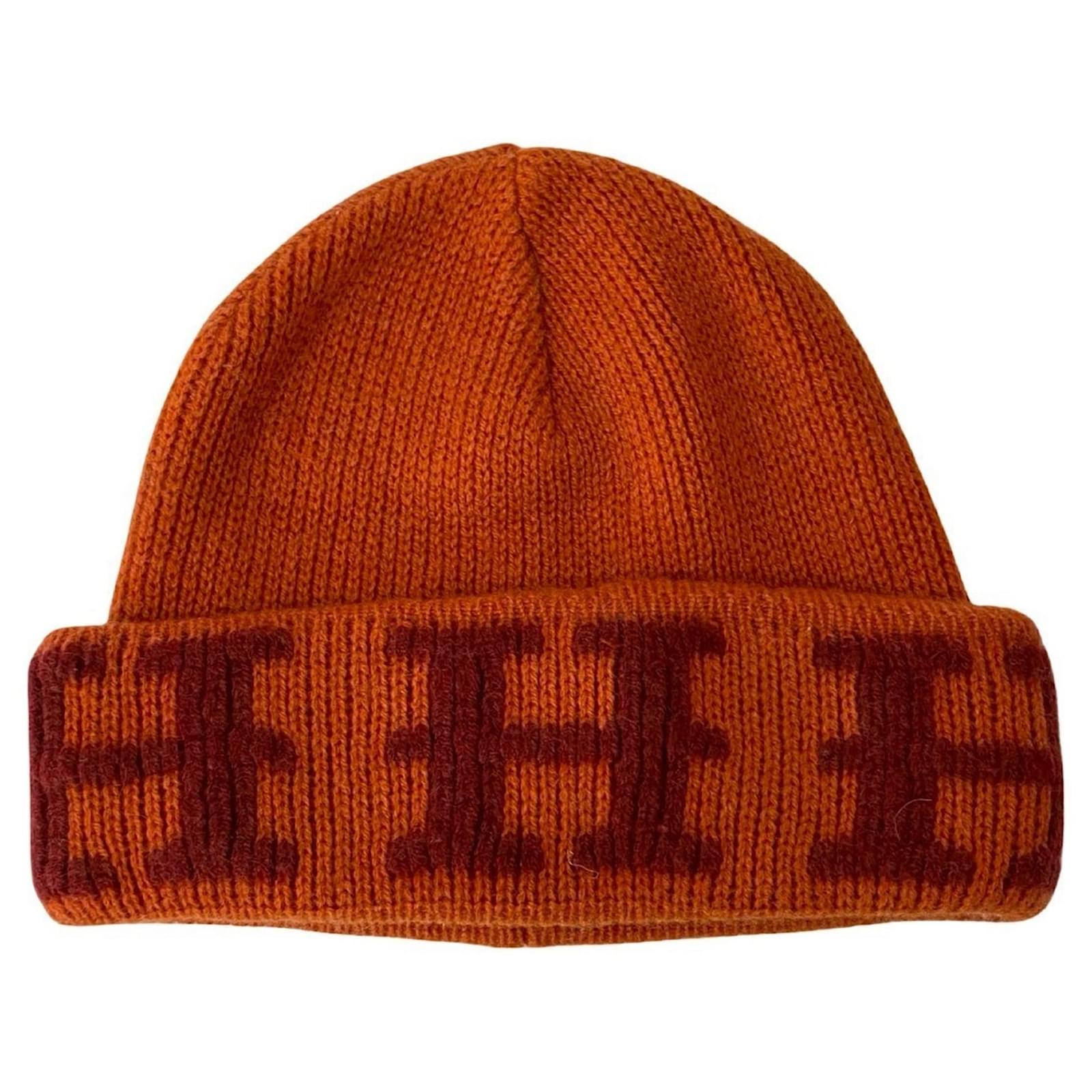 Hermès Hermes Cashmere Knit Hat Red Orange ref.2418394
