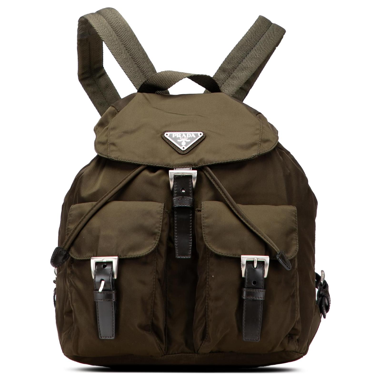 バッグ 737 vintage Prada nylon backpack khaki AUTHENTIC PRADA SMALL NYLON BACKPACK-KHAKI COLOR. PRE-OWNED