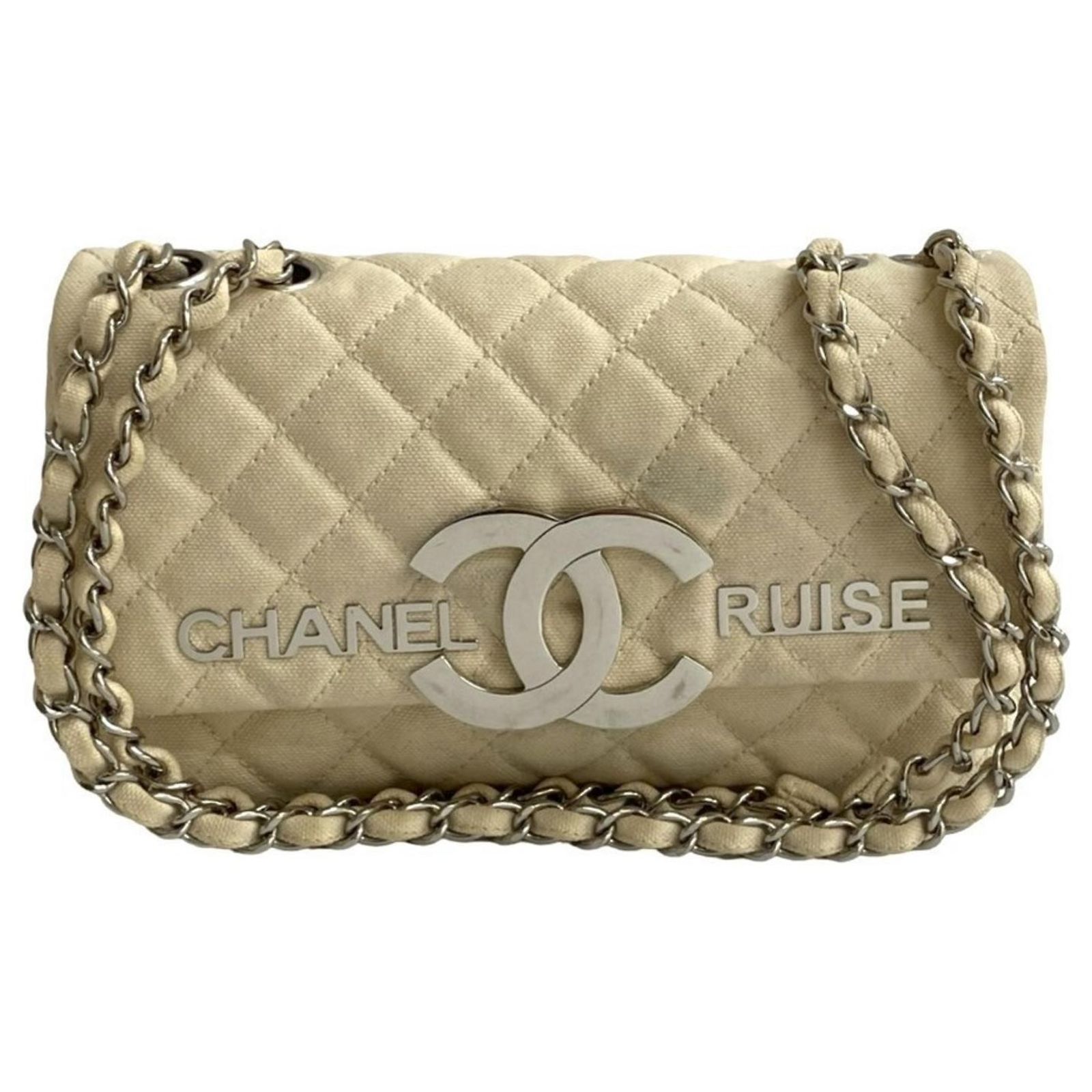 Chanel Cruise Collection Matelasse Coco Mark Canvas Shoulder Bag 