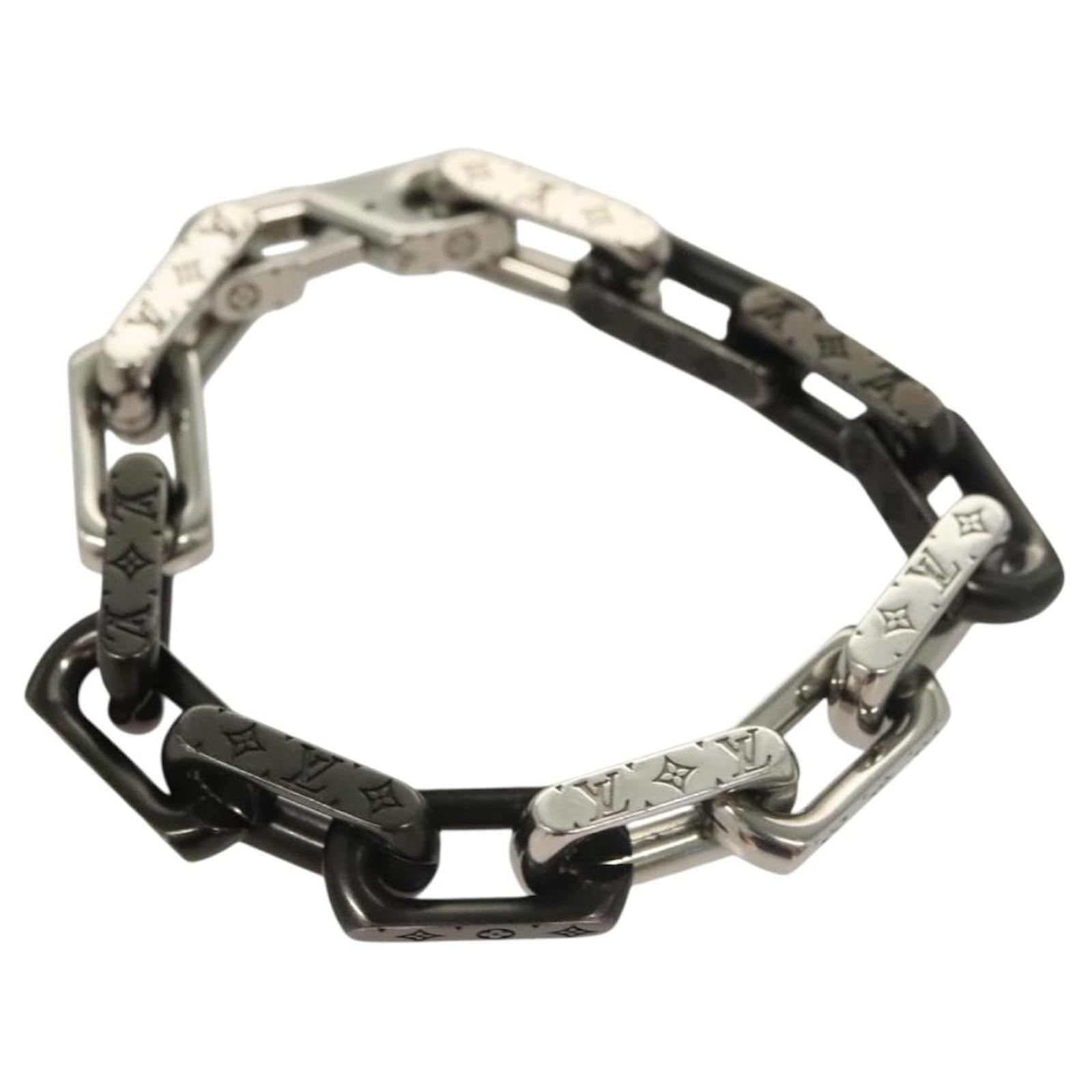 LOUIS VUITTON Bracelet Monogram Chain metal Silver tone M00686 LV