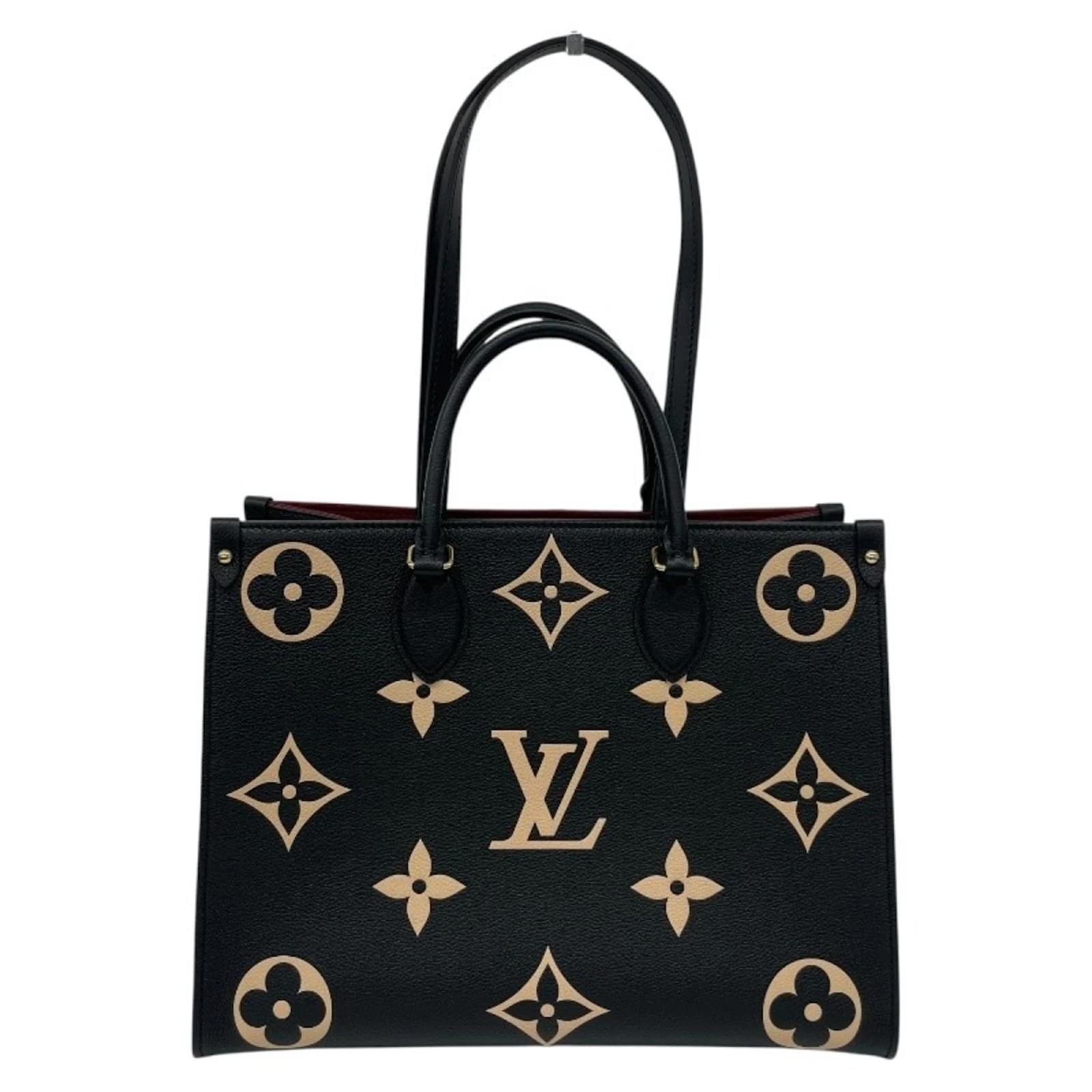 Louis Vuitton On the Go MM Handbag Black Leather ref.JC2421021