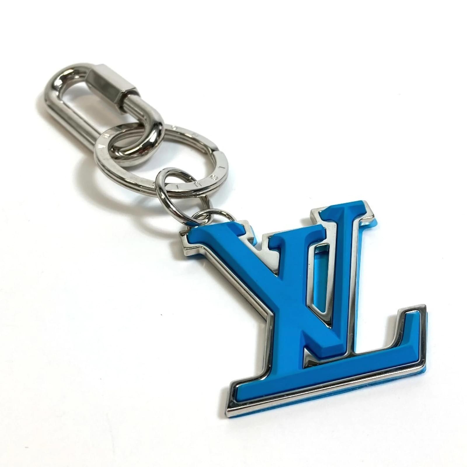 Louis Vuitton Neo LV Soft Bag Charm Keychain Blue Rubber Metal ref
