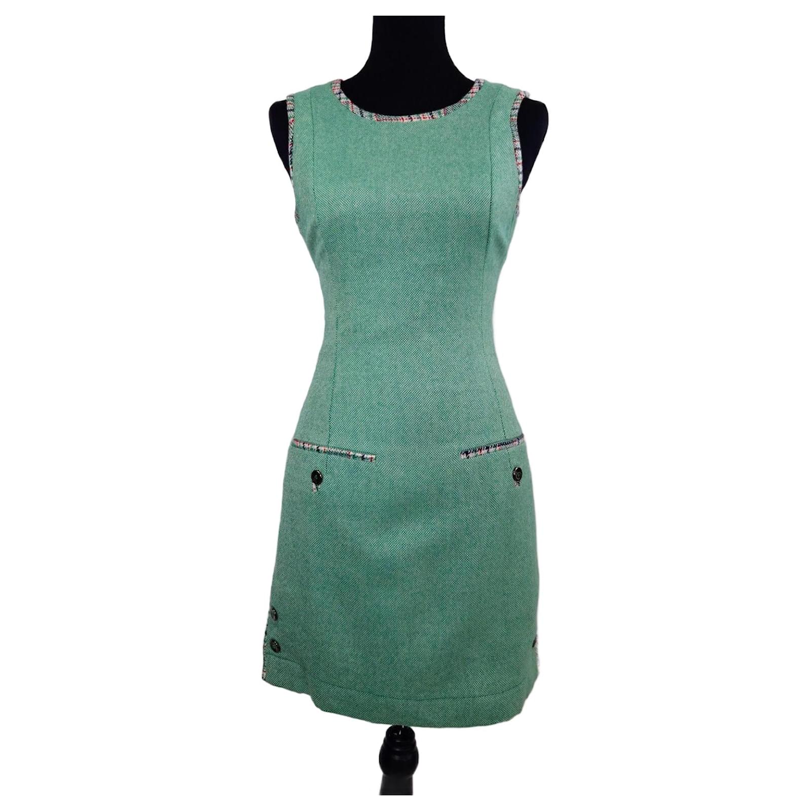 Gianni Versace Versus Versace mod style dress Green Light green Cotton Wool  ref.2421698 - Joli Closet