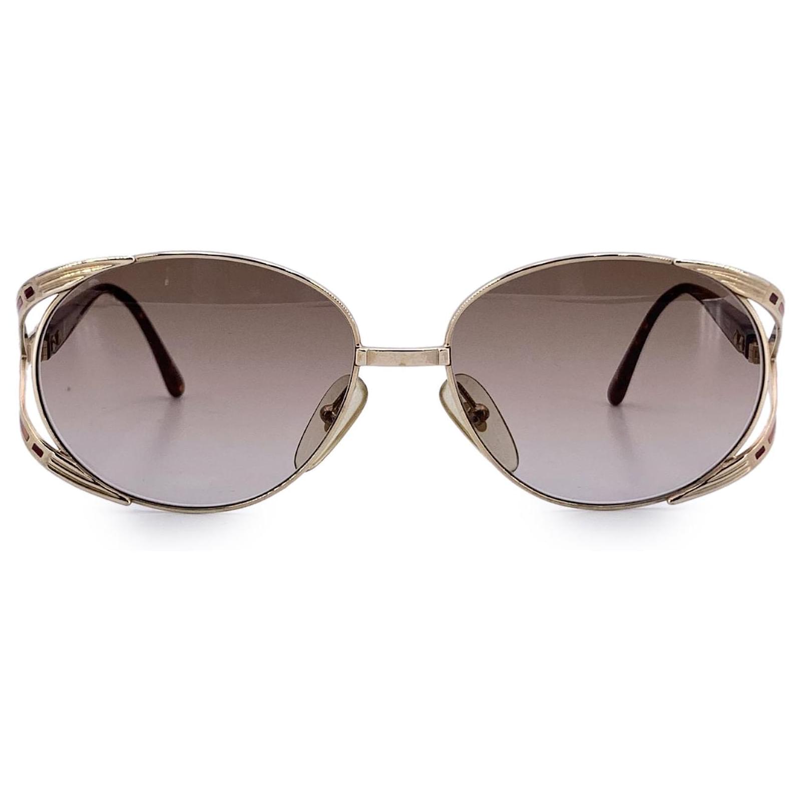 Dior Occhiali da sole vintage in metallo dorato Christian 2742 43