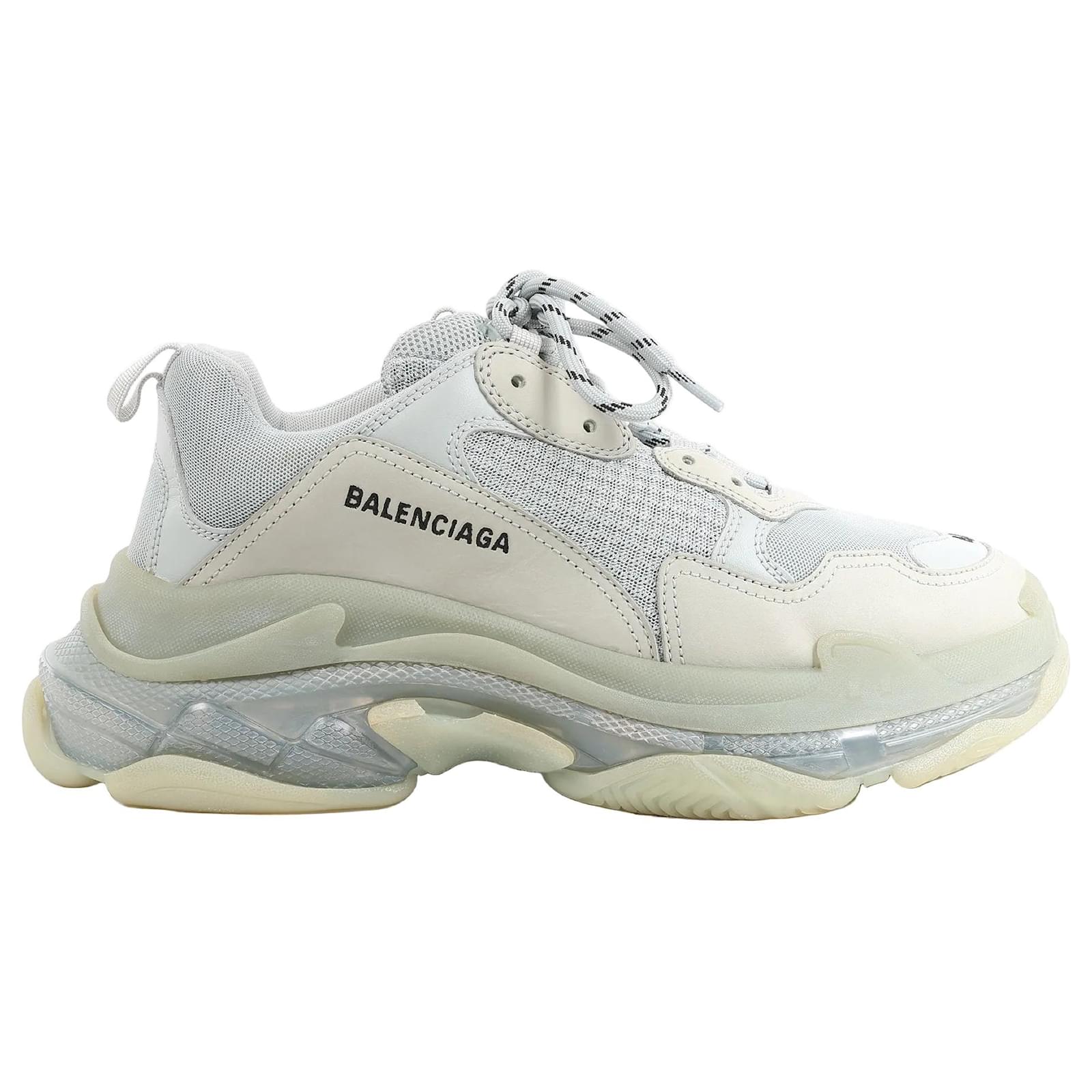 Balenciaga Triple S Mesh x Leather Sneakers in Gray 541624
