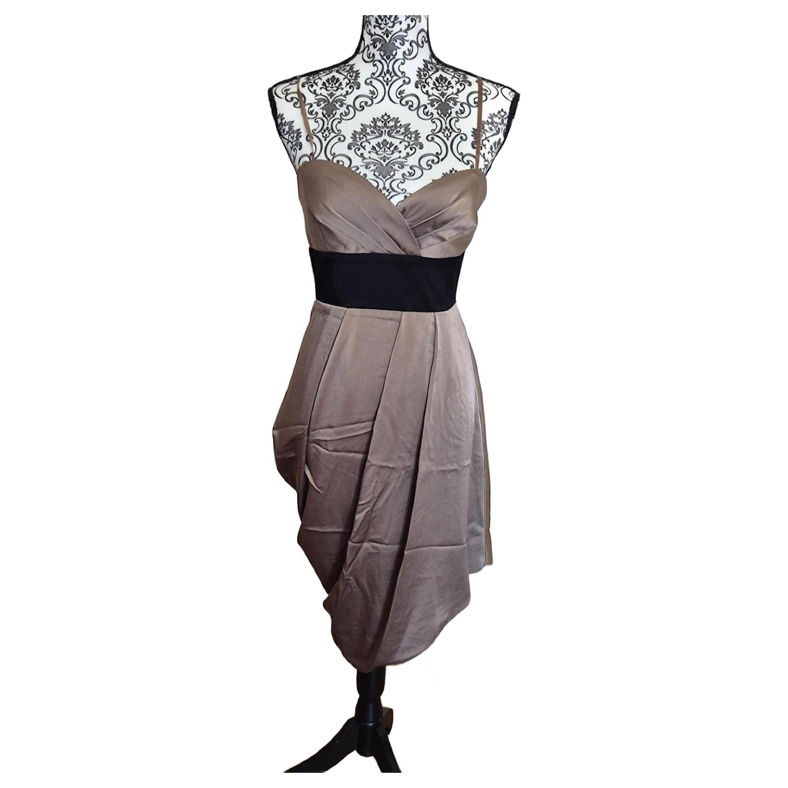 Bcbg Max Azria Short cocktail evening dress Bcbgmaxazria size 2 38 M Taupe  Synthetic ref.2424251 - Joli Closet