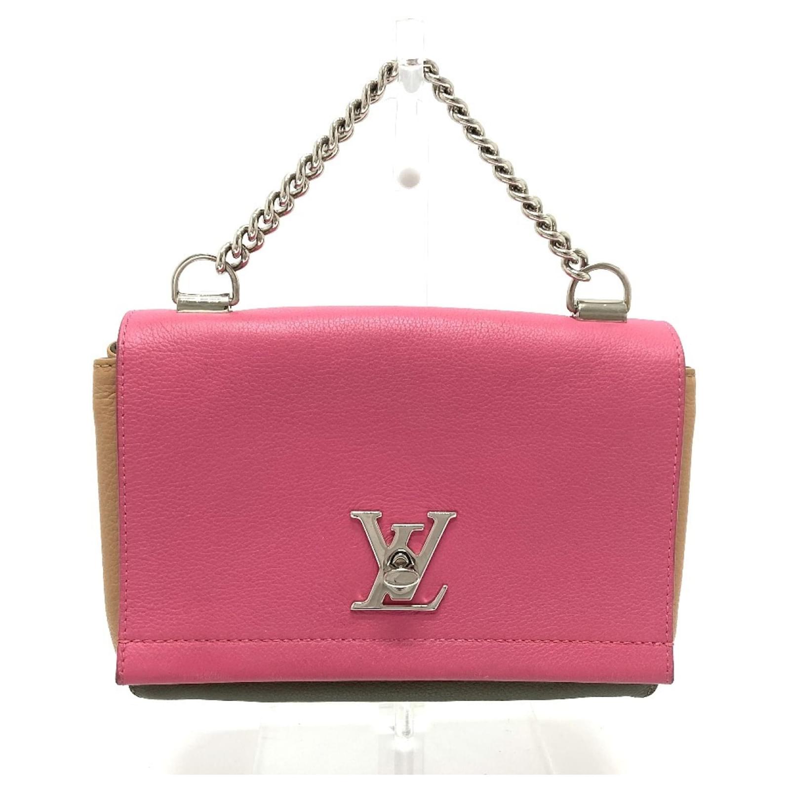 Sac à main Lockme II Tricolore Louis Vuitton Cuir Rose Beige Kaki