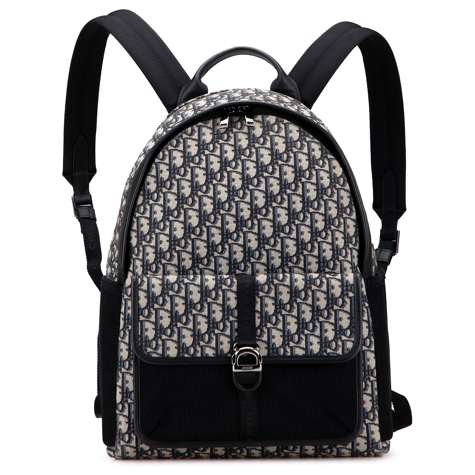 Dior Blue Oblique Canvas 8 Backpack Pony-style calfskin  display picture 1