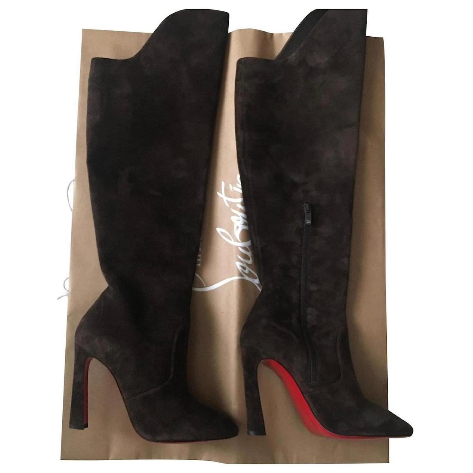 Christian Louboutin Eleonor botta 100 Dark brown Suede