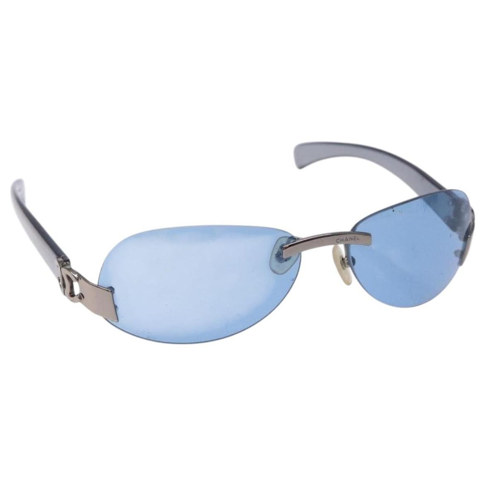 CHANEL Sunglasses plastic Blue CC Auth 67511 CHANEL Sunglasses Plastic Blue CC Auth bs28414 ref.2426038  main image 3
