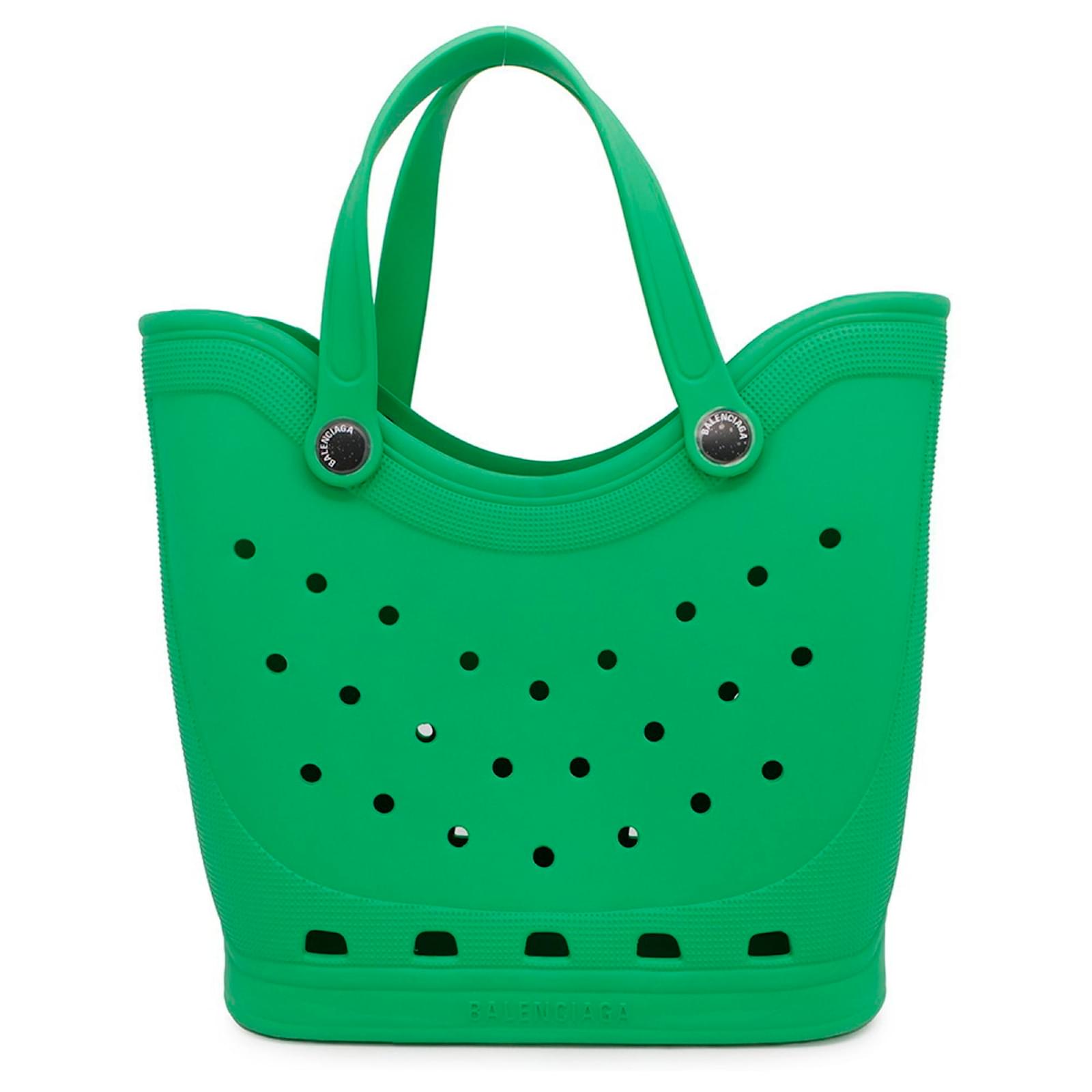 Balenciaga Crocs Collaboration Large Rubber Tote Bag Green ref
