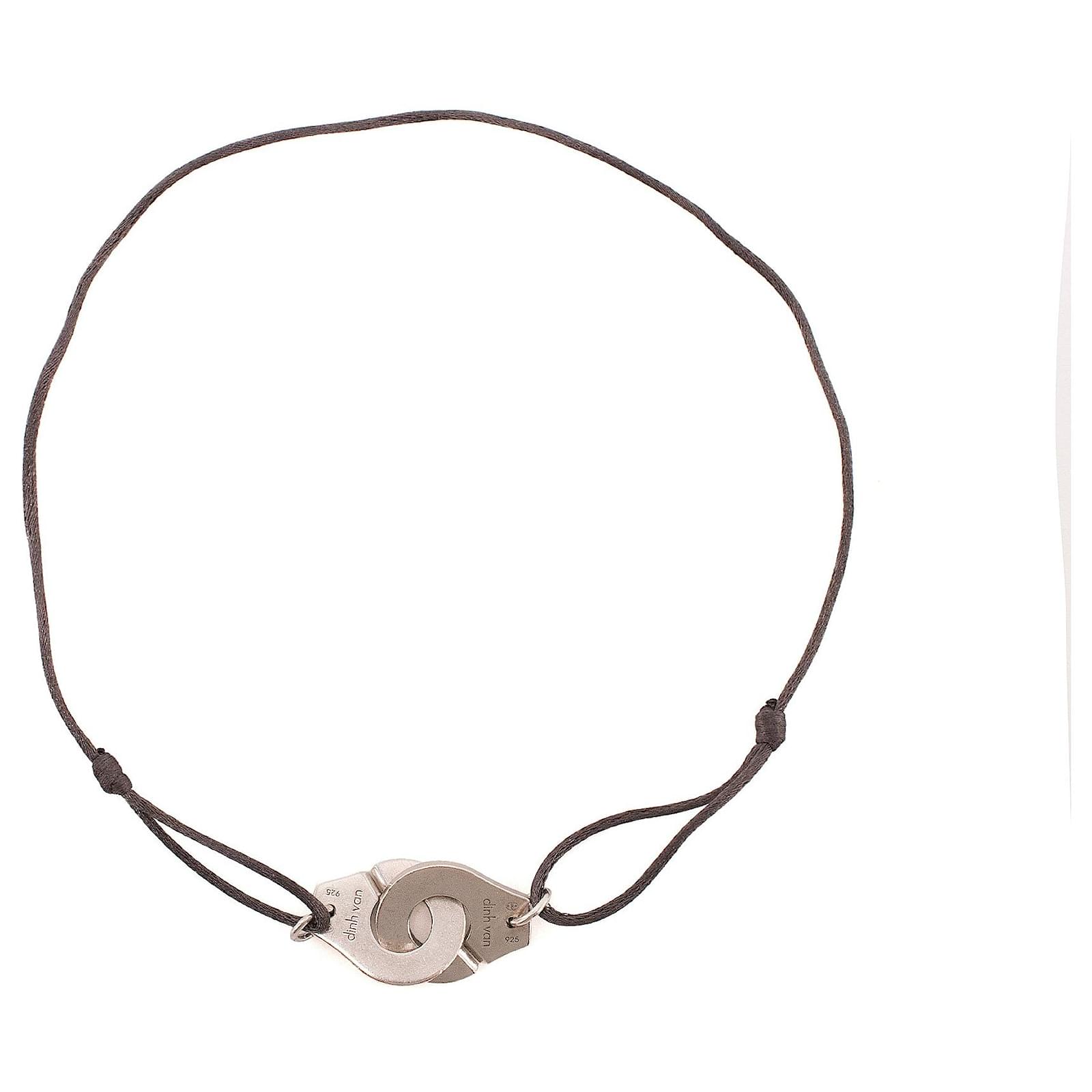 DINH VAN Collier Menottes Dinh Van sur cordon gris irisé Grey