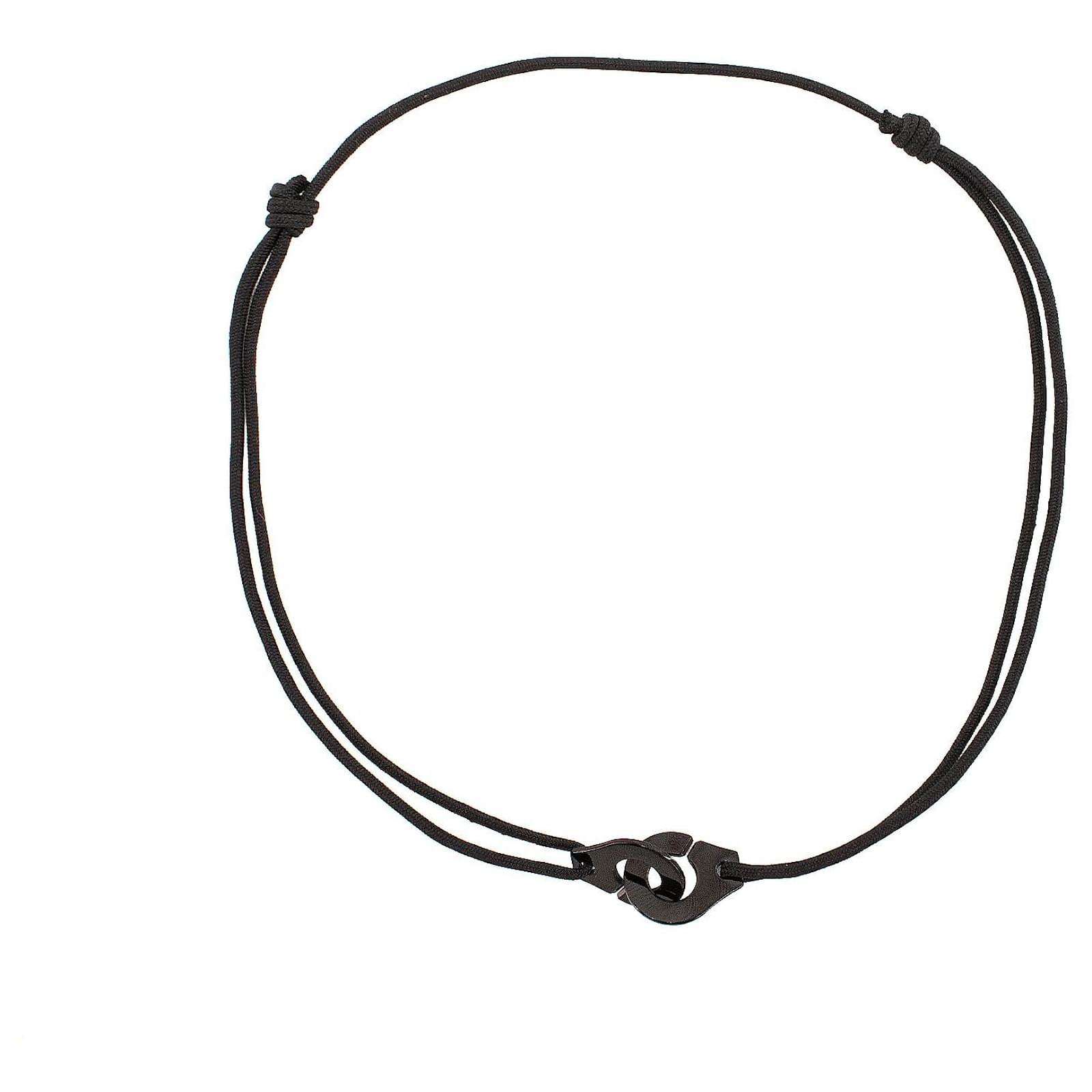 DINH VAN Collier Menottes Dinh Van sur cordon full black Metal