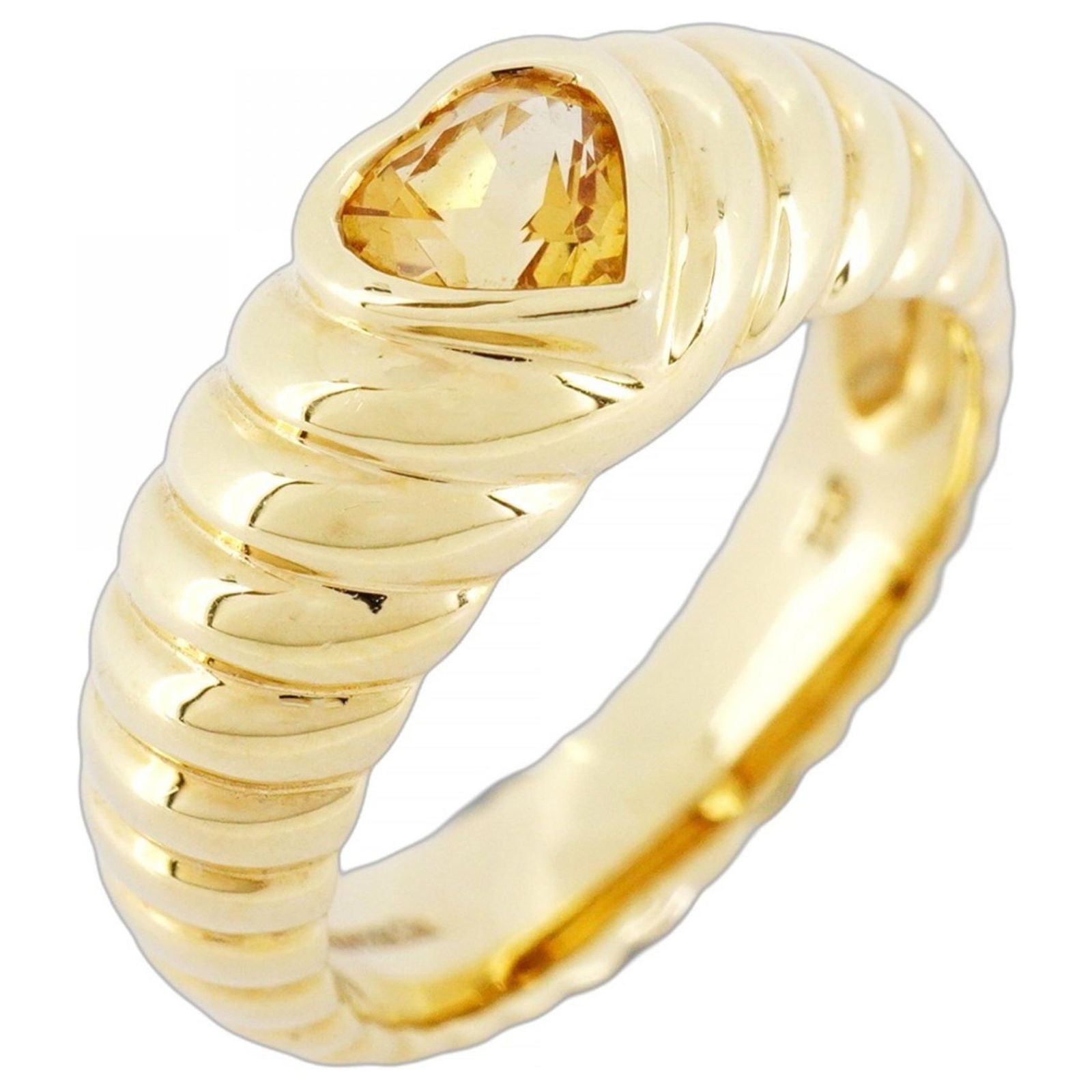 Bague En Or Jaune 18K Avec Citrine - Taille 51.5, Occasion