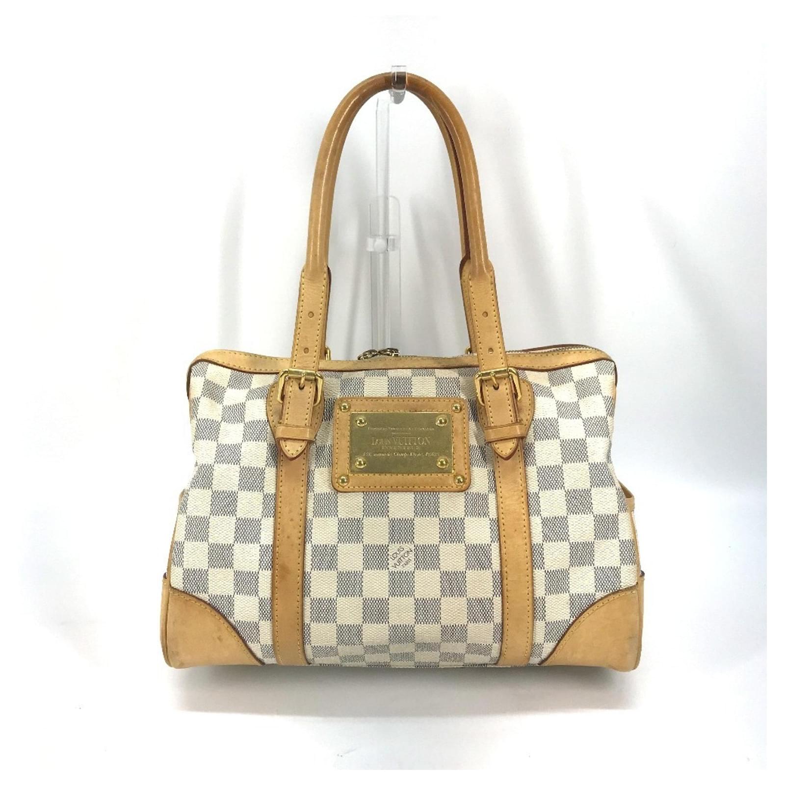 Louis Vuitton Damier Azur Berkeley PM Mini Boston Bag White Cloth