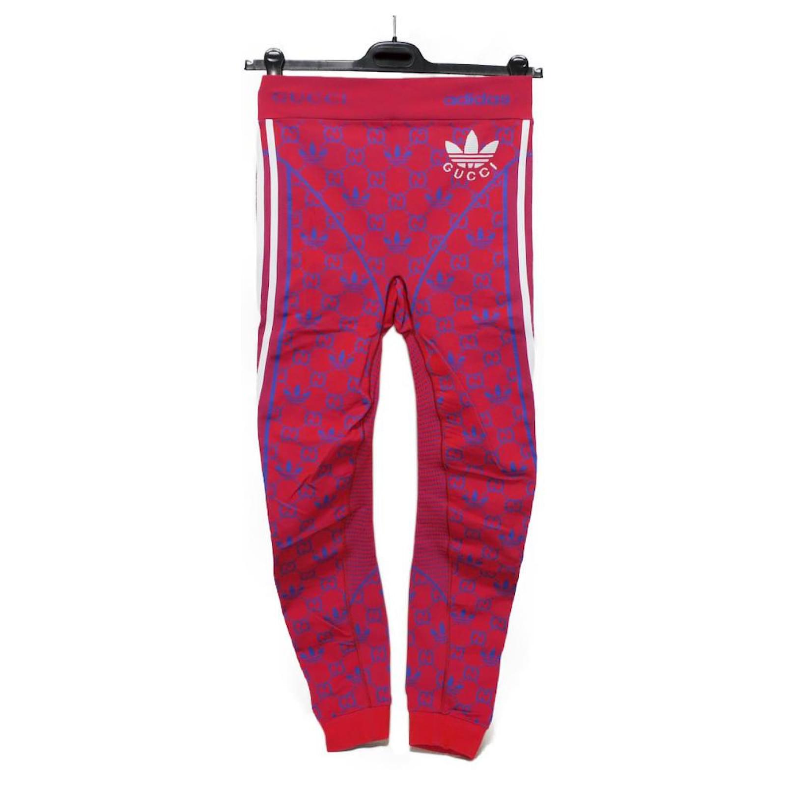 Pantalones de jersey con líneas laterales GG de Gucci Roja Nylon