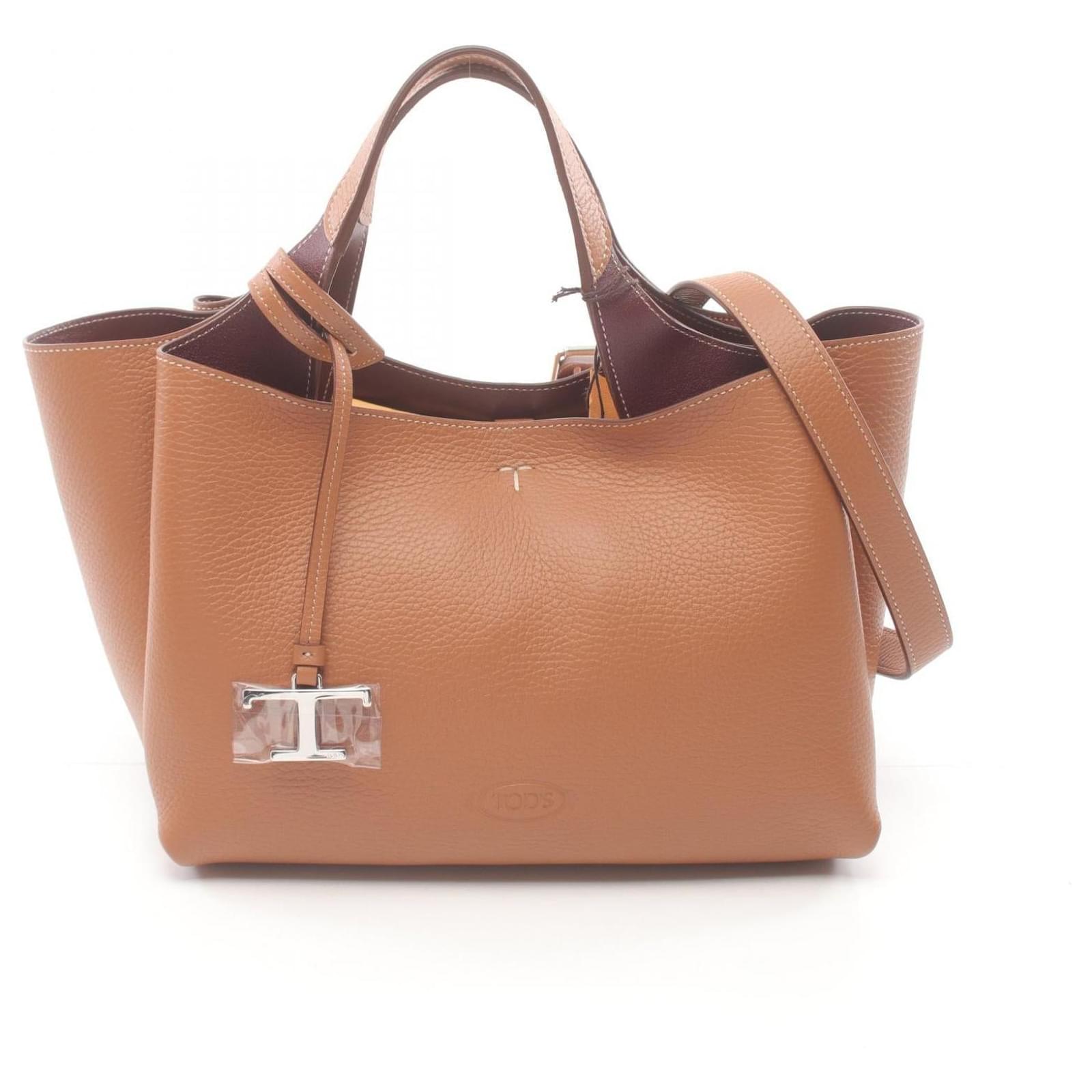 Tod's XBWAPAFL100QRI9P13 Leather Tote Bag Brown ref.2383865 - Joli Closet