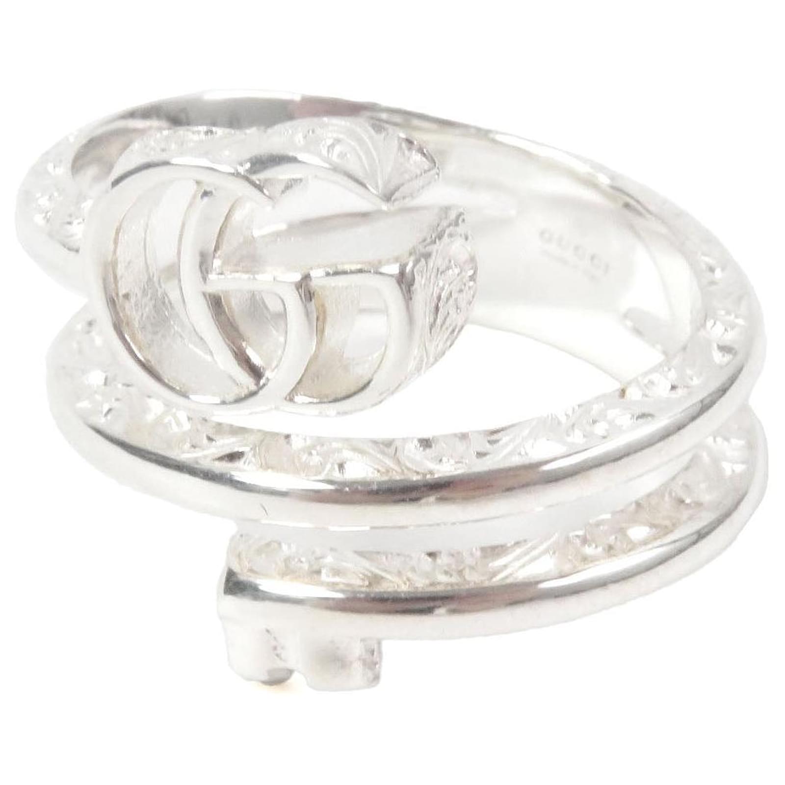 Bague motif clé Double G AG925 de Gucci Métal Argenté