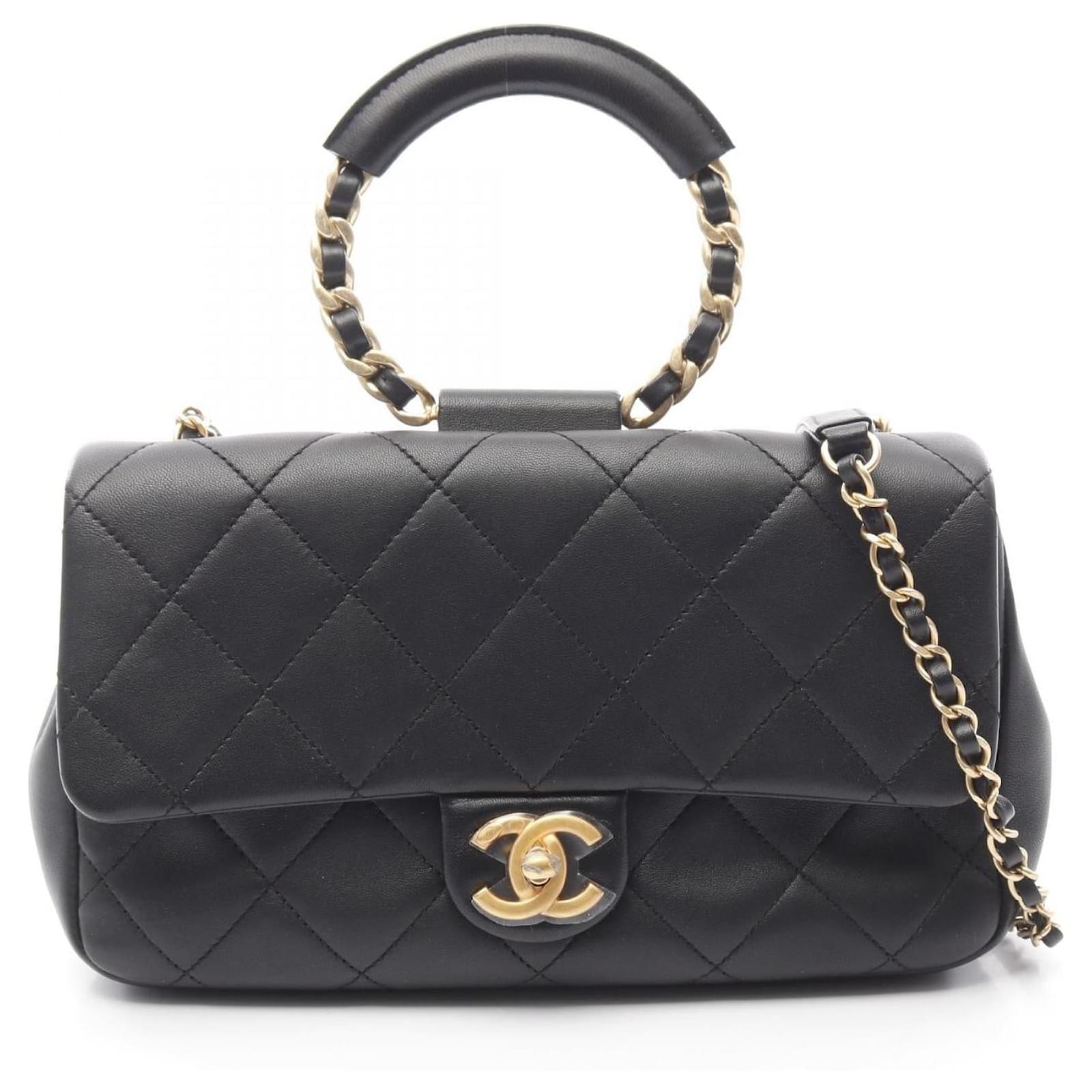 Cuir Matelassé Sac Ã Main Chanel Noir Cuir Pochette Chanel Noir