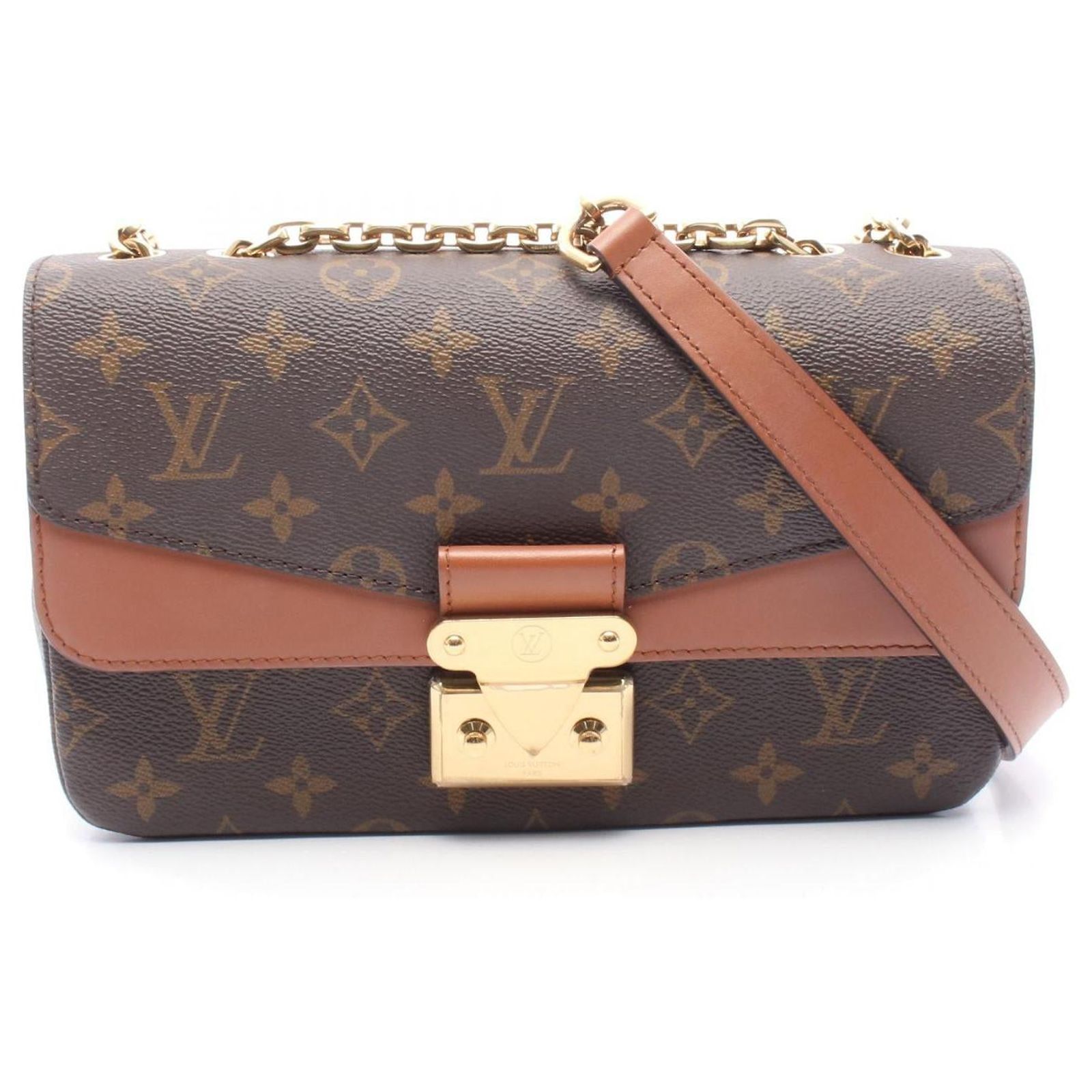 Louis Vuitton Marceau Monogram Shoulder Bag Brown Leather Cloth 