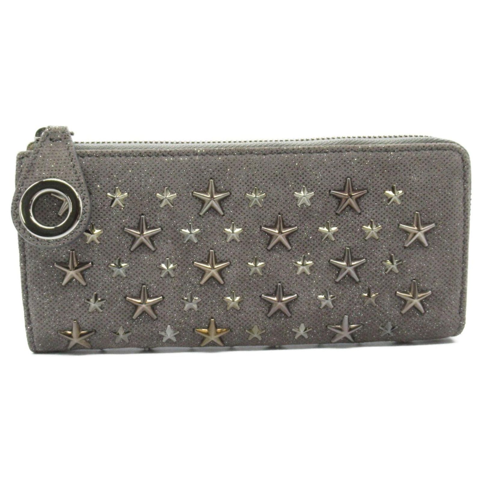 Jimmy Choo Star Studs Leather Wallet Grey ref.2388441 - Joli  display picture 1