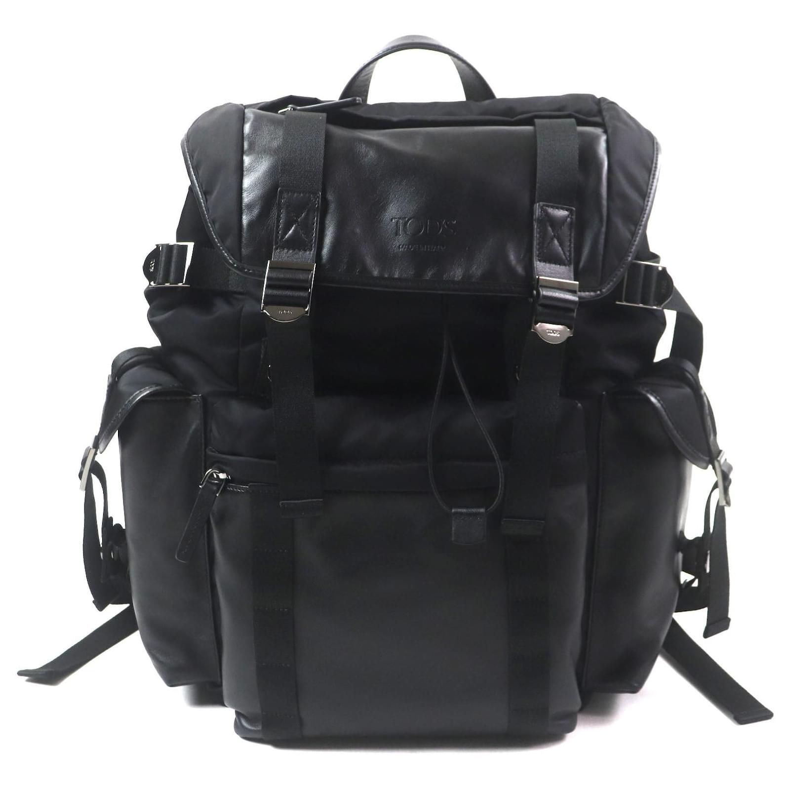 Tod's Tod's Backpack Fabric and Leather Backpack Black Cloth