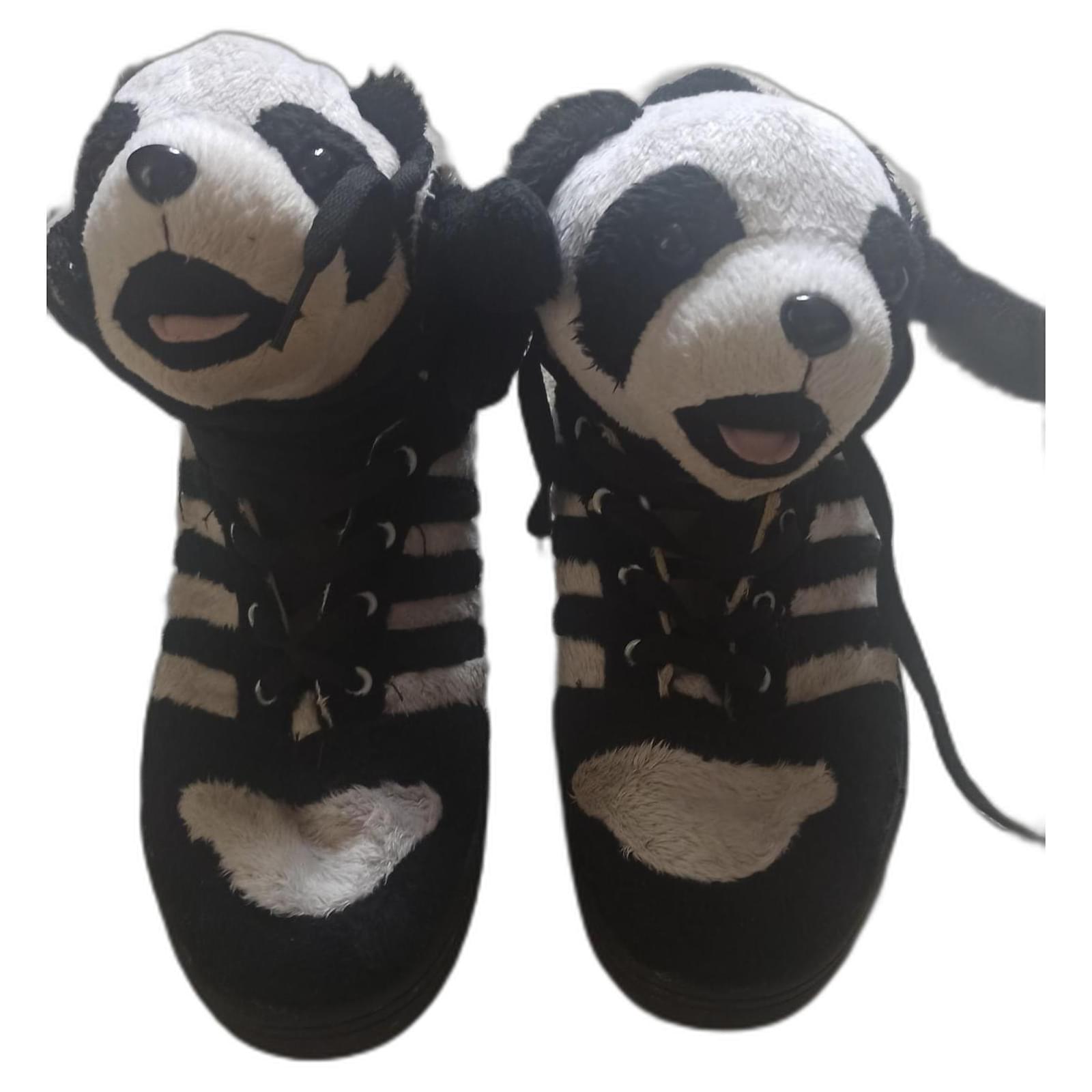 Jeremy Scott Pour Adidas Baskets Tissu Noir Blanc