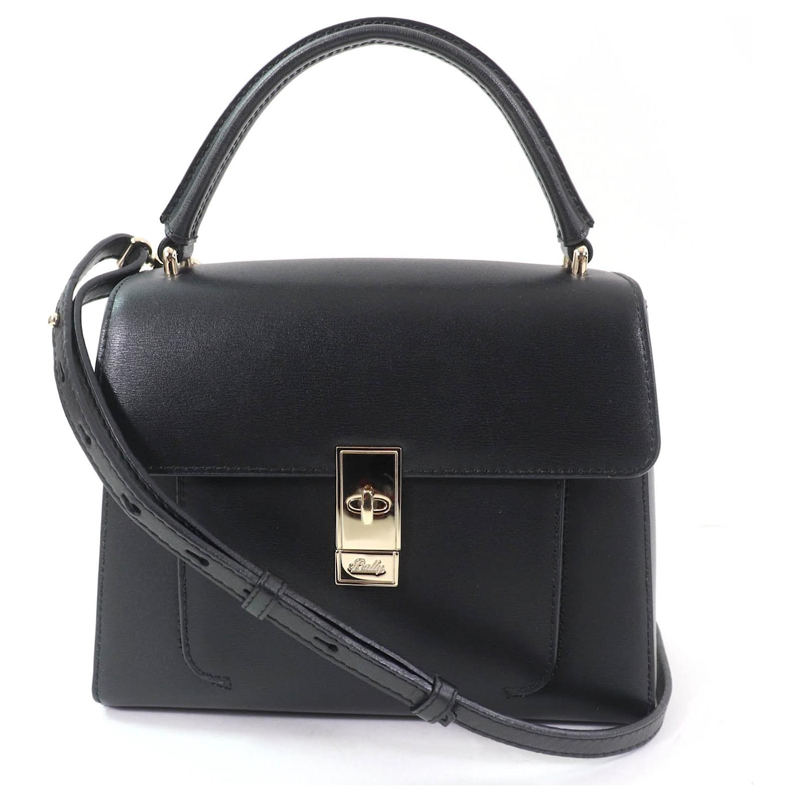 新品　Bally　EMERY.SM.O Bally EMERY 2way Leather Shoulder Handbag Black ref.2433476