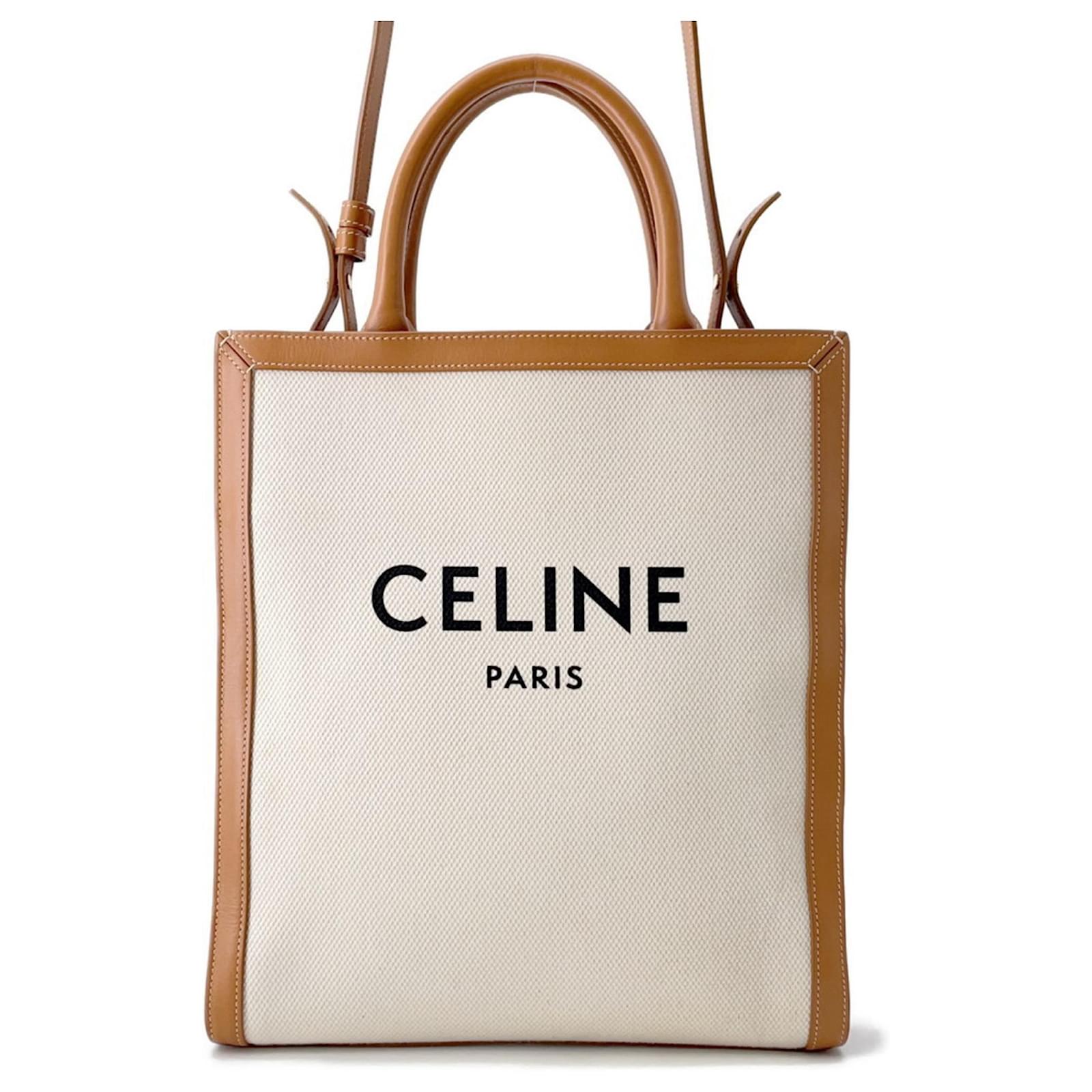 Céline Sac cabas vertical Celine petit modèle Cuir Toile ref