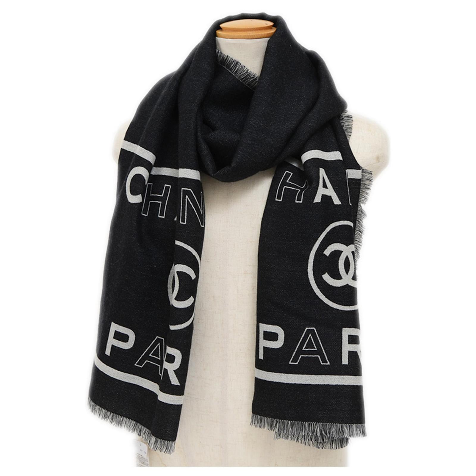 Chanel Coco Mark Cashmere Stole in Black ref.JC2440286 (Sold