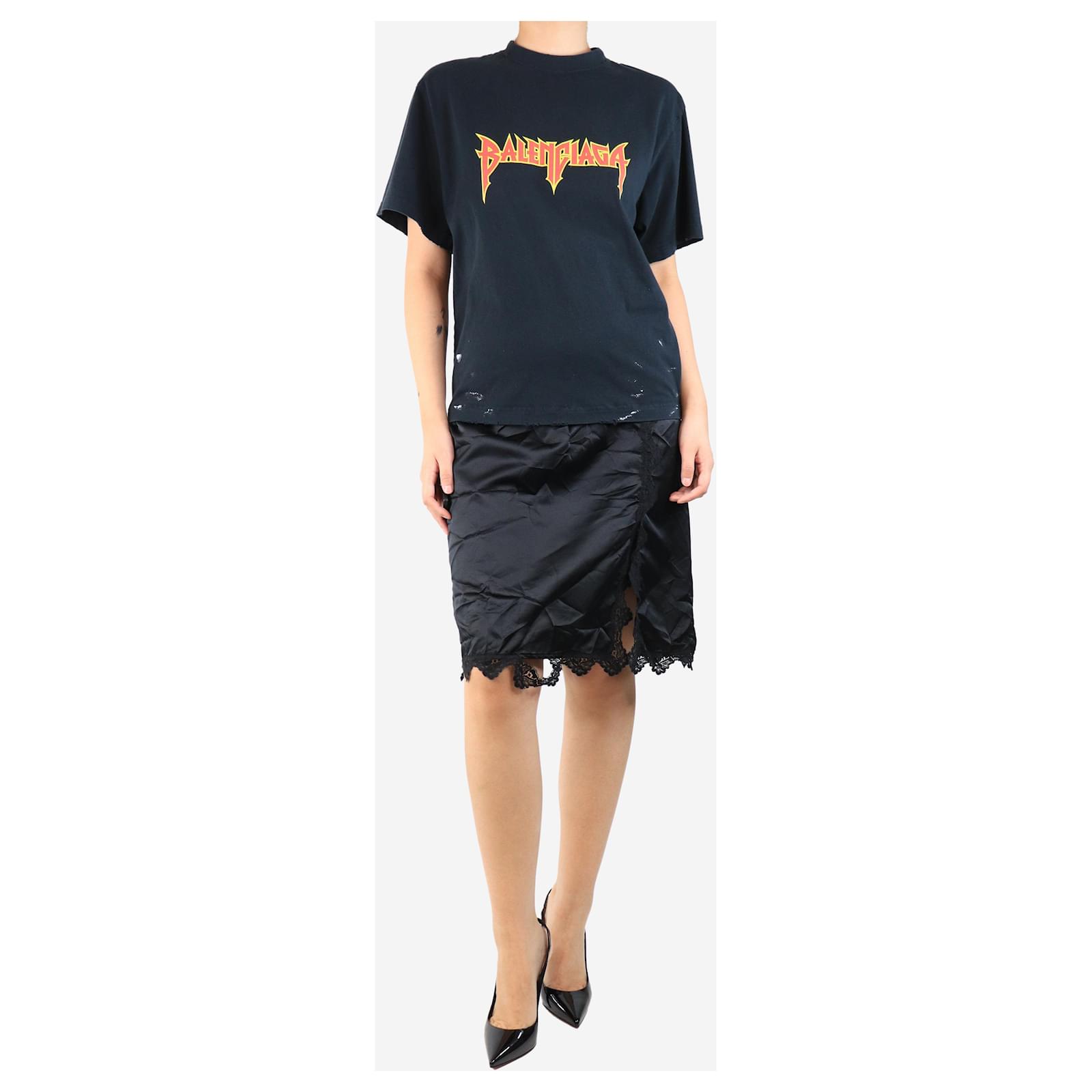Balenciaga Black distressed t-shirt dress - size S Cotton ref.JC2441670  (Sold) - Joli Closet