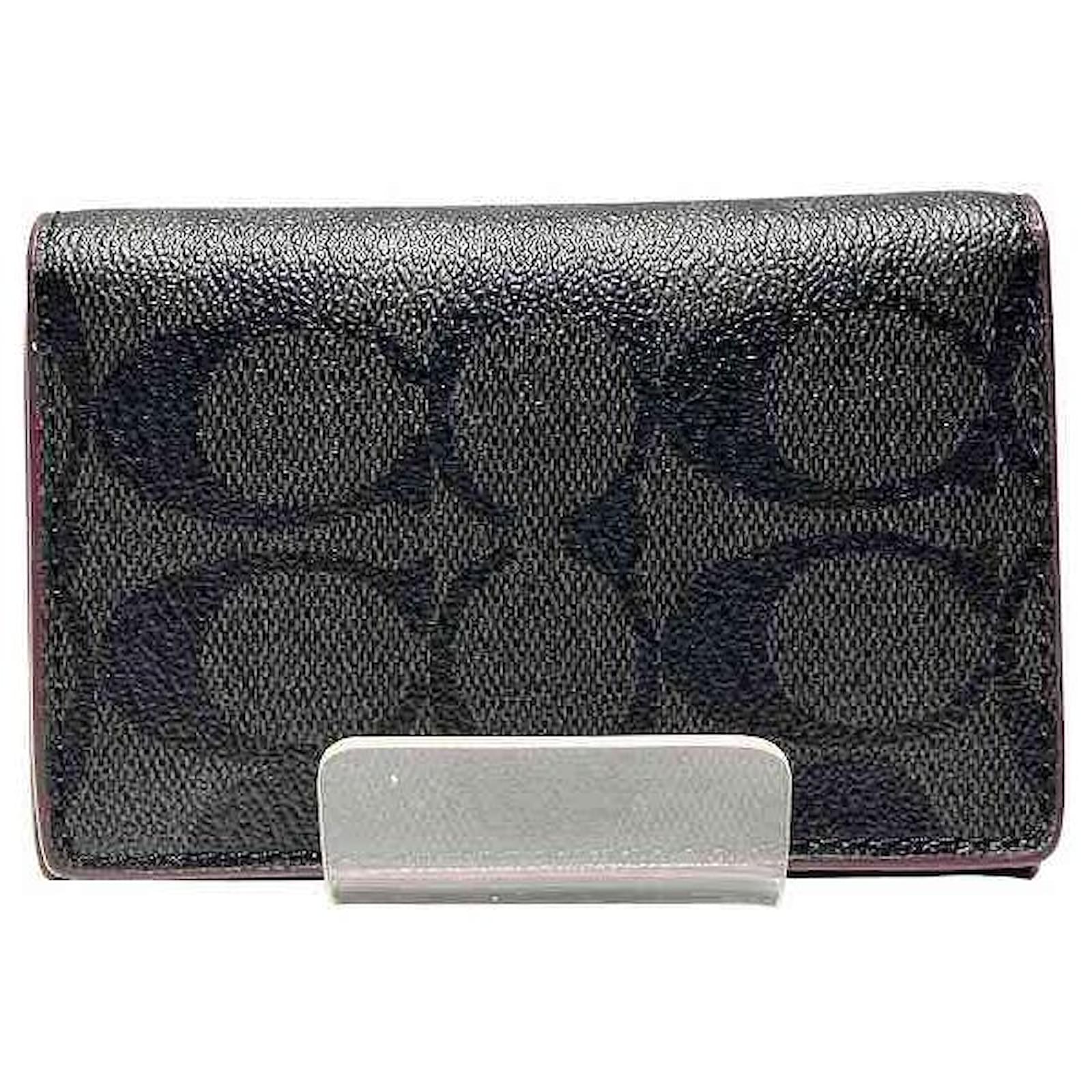 Portacarte in tela e pelle Coach Signature Nero Joli