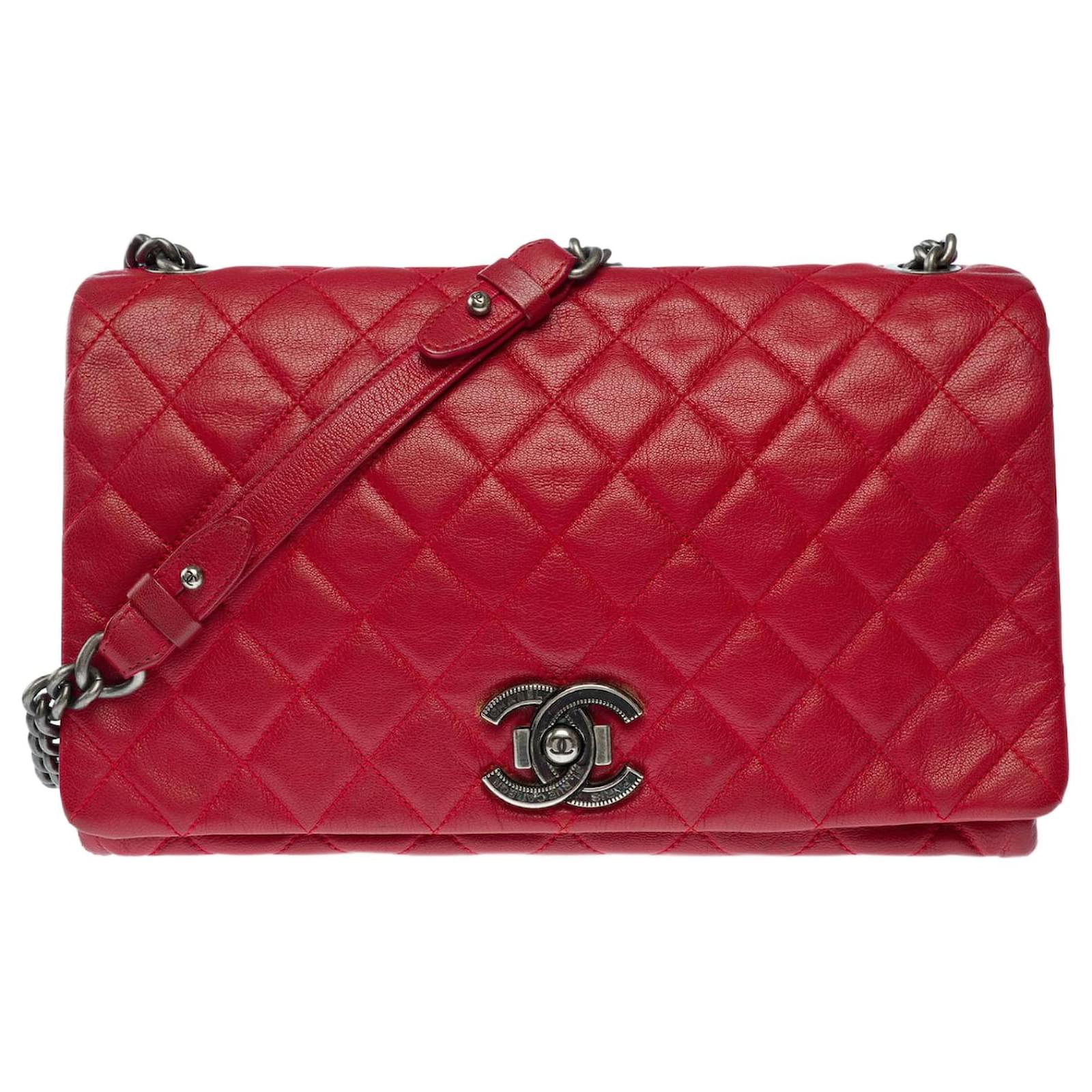 CHANEL Timeless/Classique Red Leather Bag 102837