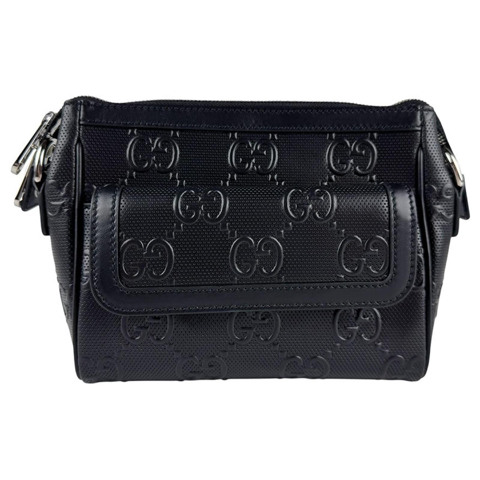 Pochette in pelle nera da uomo Gucci Nero Joli Closet