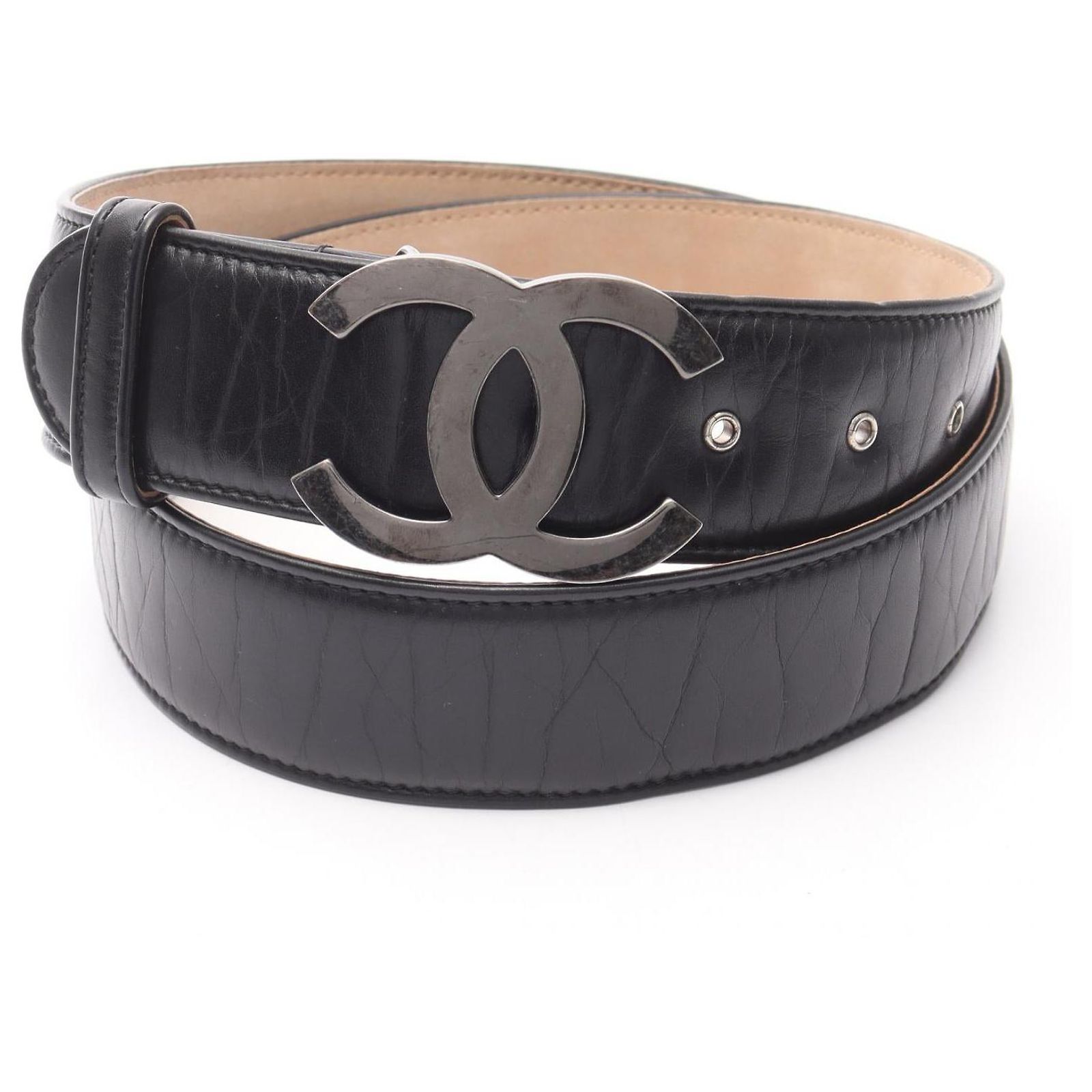 CHANEL Coco Mark Leather Belt for Women, Black Chanel Leather Coco Mark Belt Black ref.1859905 - Joli Closet main image 2