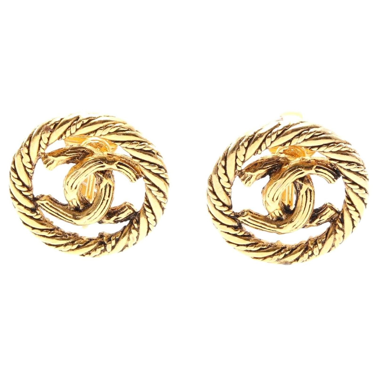 アクセサリー CHANEL Coco Mark Golden Chanel Coco Mark Gold Earrings Golden Metal ref.1514608