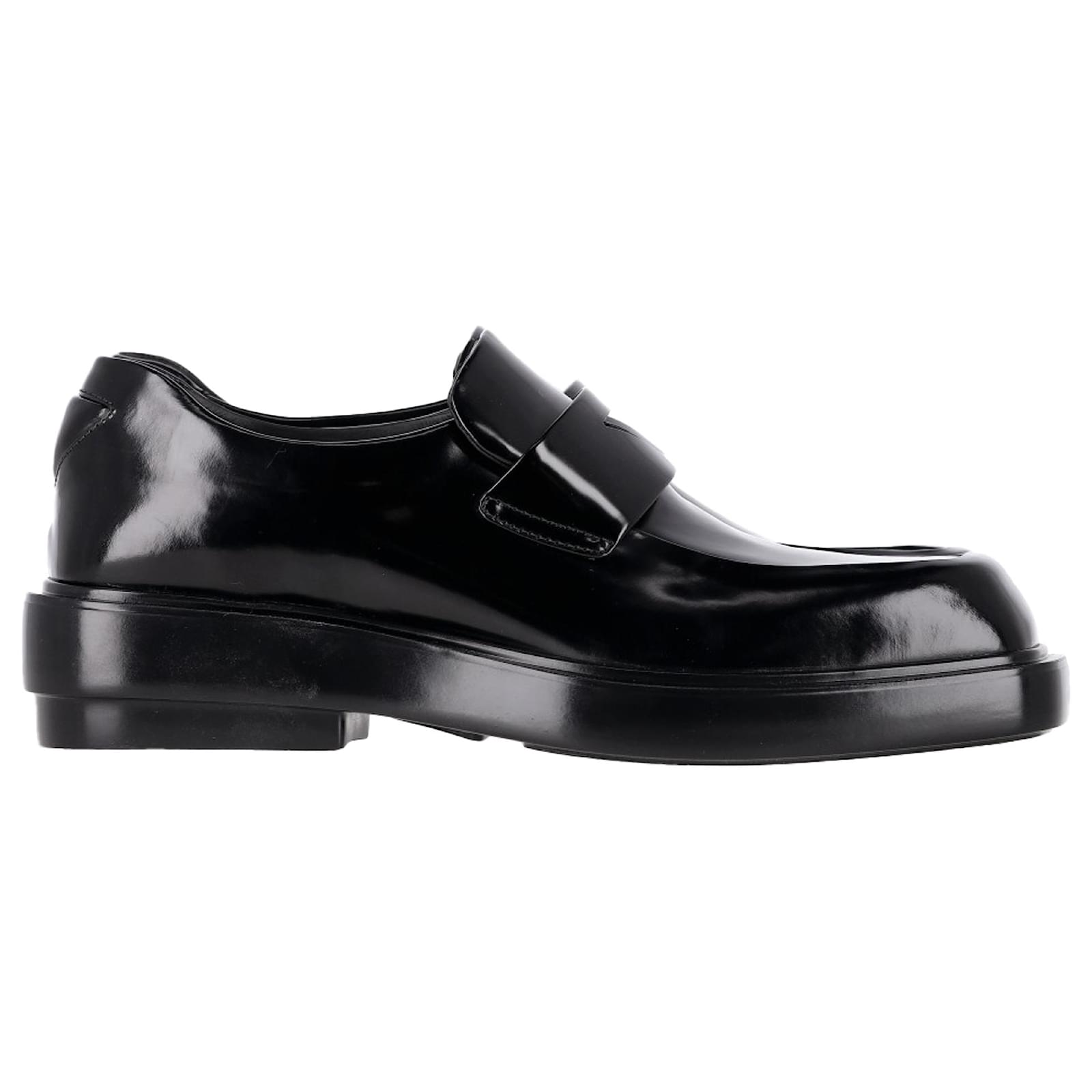 Prada Square-Toe Loafers in Black Leather ref.JC2450270 (Sold