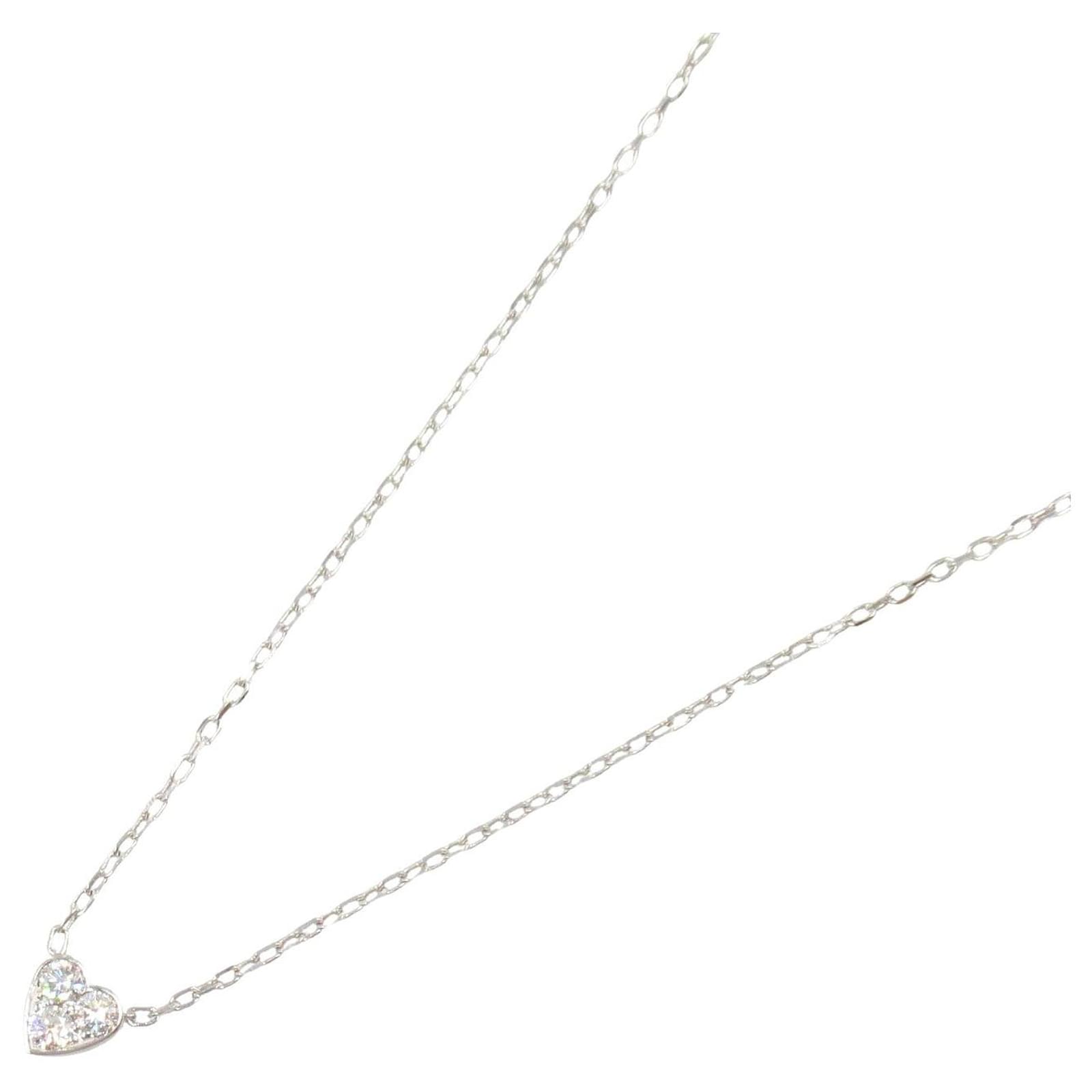 Collier Mini Cœur en Diamant Cartier K18WG Métal Blanc
