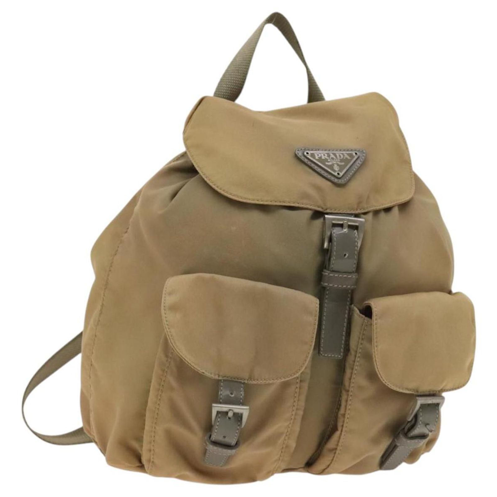 PRADA Backpack Nylon Cream Silver Auth 116860 PRADA Backpack Nylon Cream Silver Auth 116860 | eBay main image 4