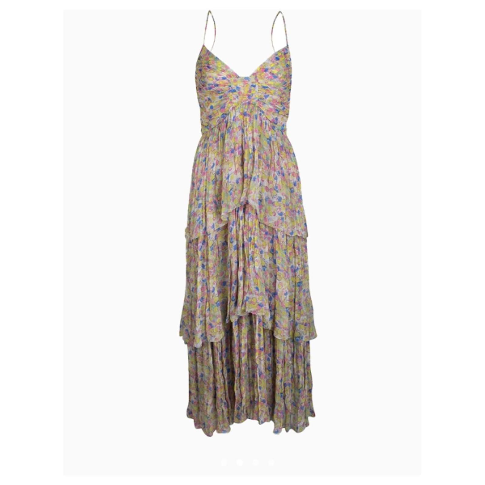 Chanel Evening Dress, Polka Doty Multicolor Model Multiple colors Beige  Silk ref.2451522 - Joli Closet