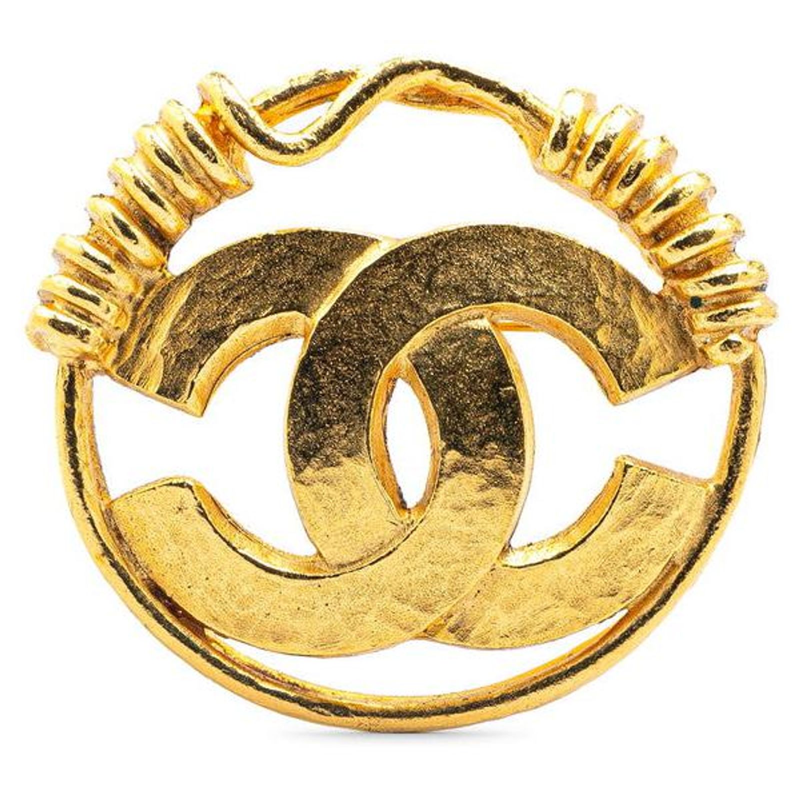 Chanel Chanel Gold Plated Coco Mark Brooch Metal Brooch Chanel Gold-Plated Coco Mark Horse Swing Brooch Golden  main image 3
