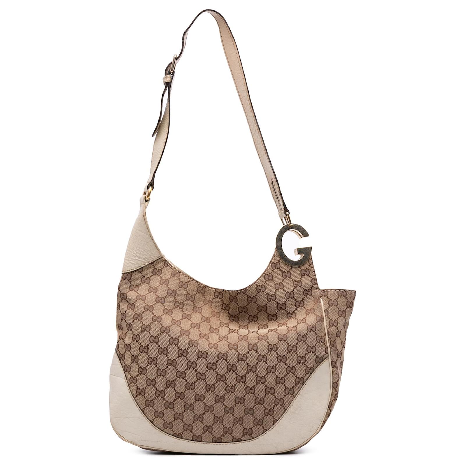 Borsa a tracolla Charlotte in tela GG marrone di Gucci Vitello