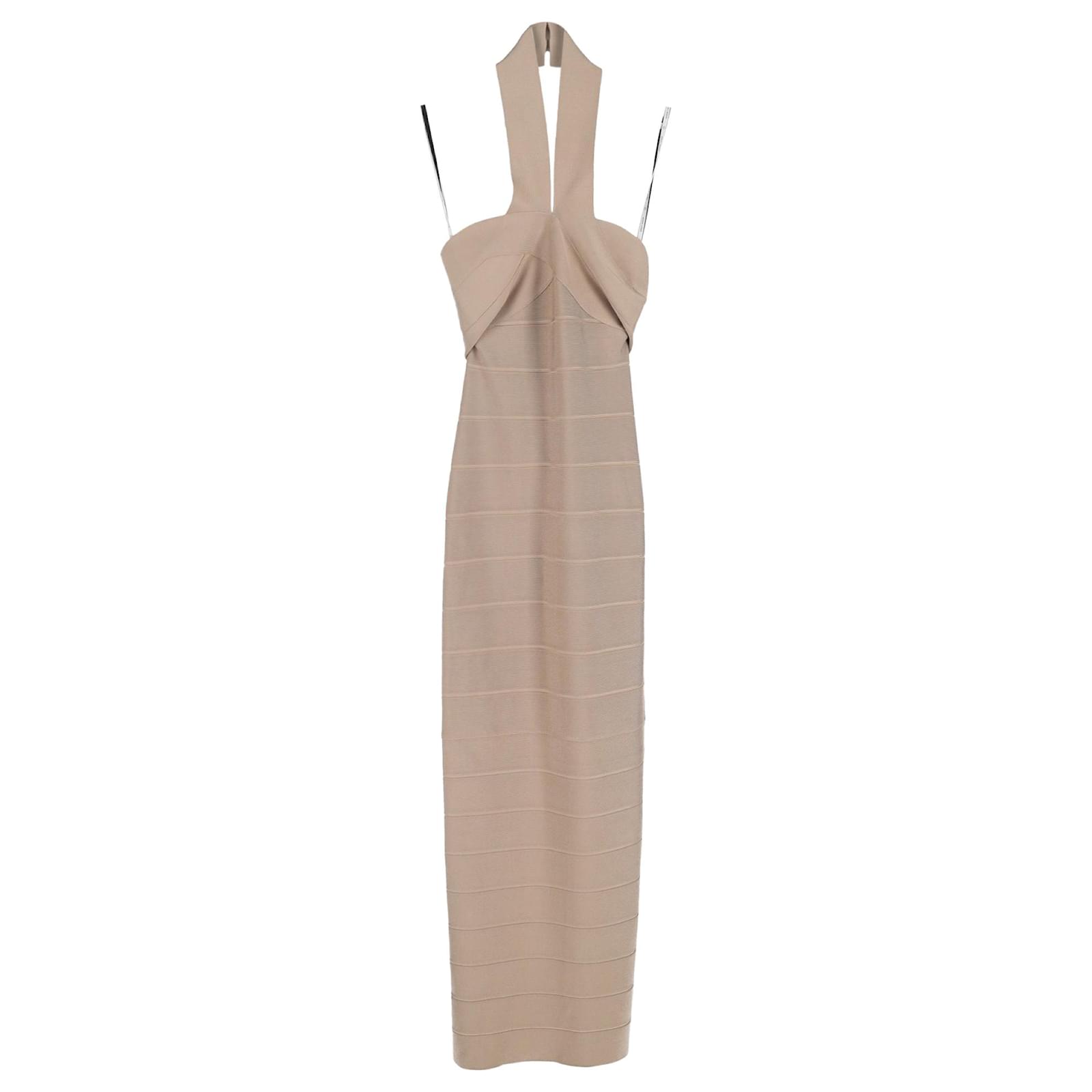 kim kardashian beige dress Herve Leger Resort 2010 Orange Bandage Dress  Soeng Signature