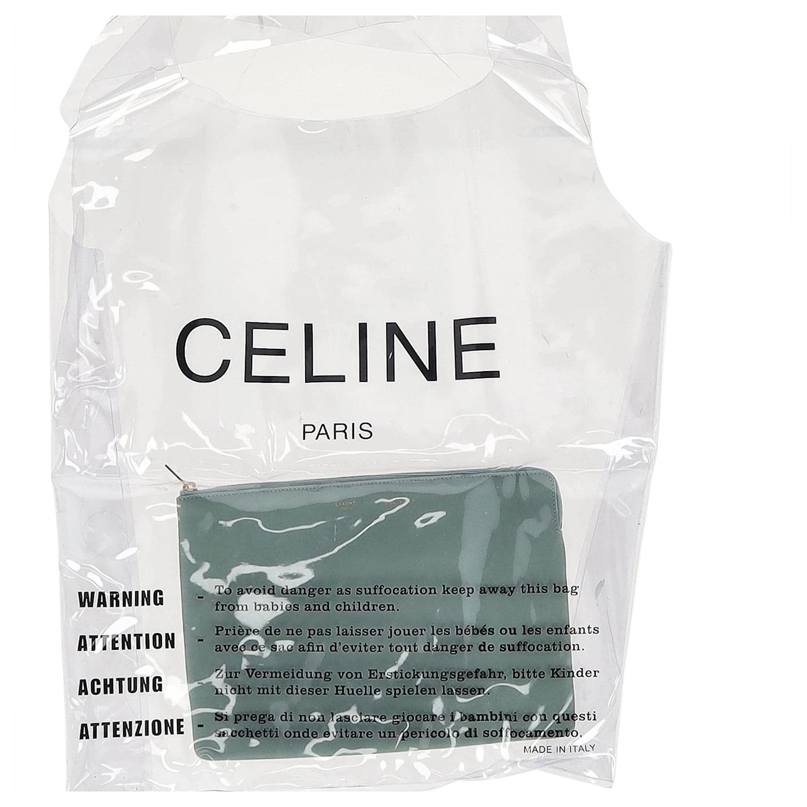 Edge Céline Celine Shopping Tote Bag with Pouch in Clear PVC Blue