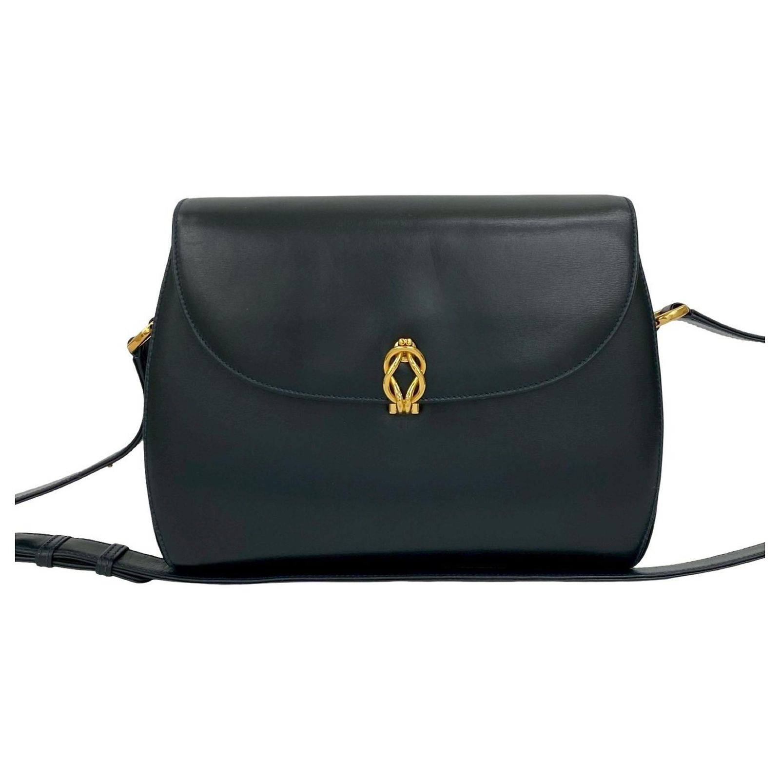 Gucci Vintage Calf Leather Shoulder Bag Navy blue ref.JC2454677 