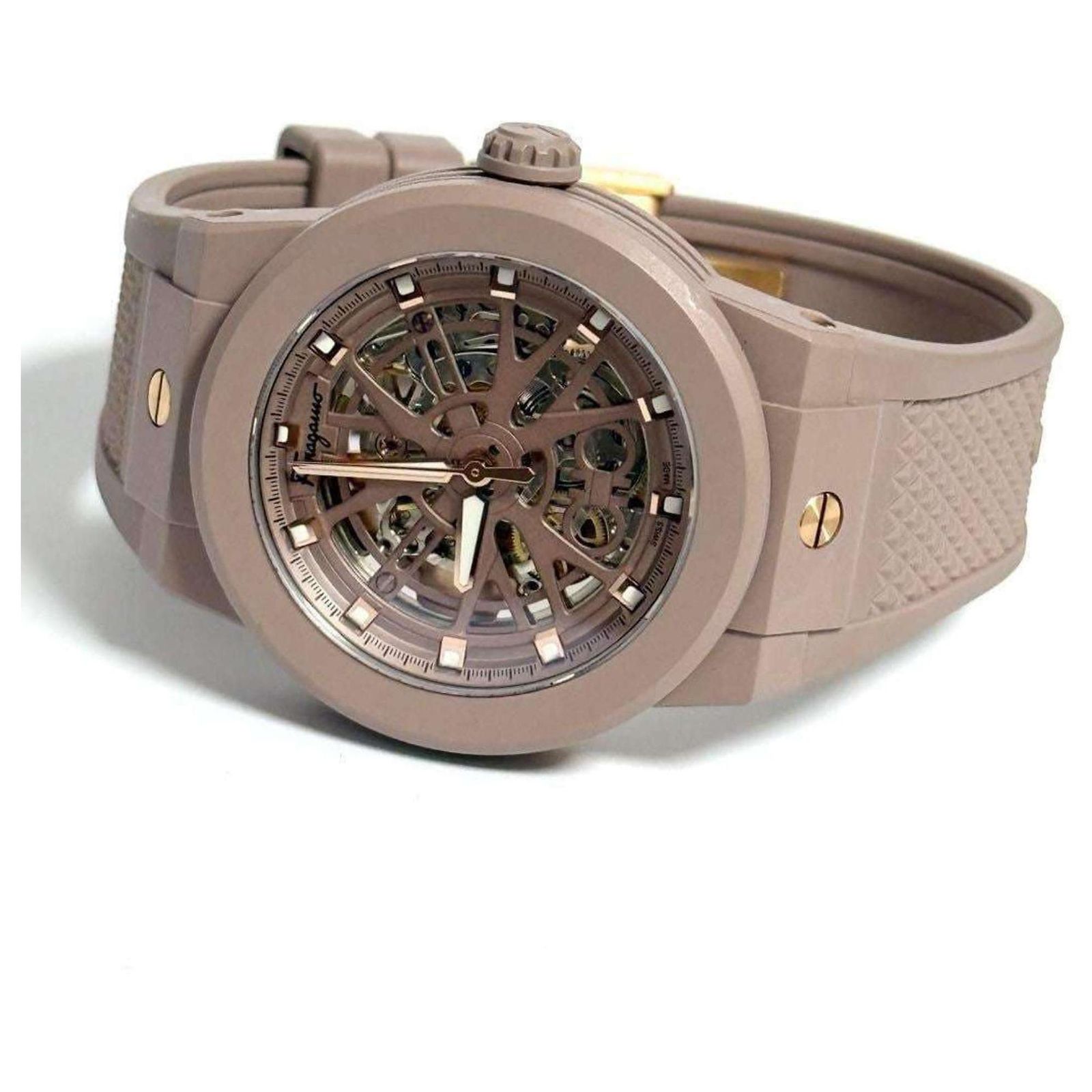 Salvatore Ferragamo Unisex F-80 Skeleton Automatic Watch ref 