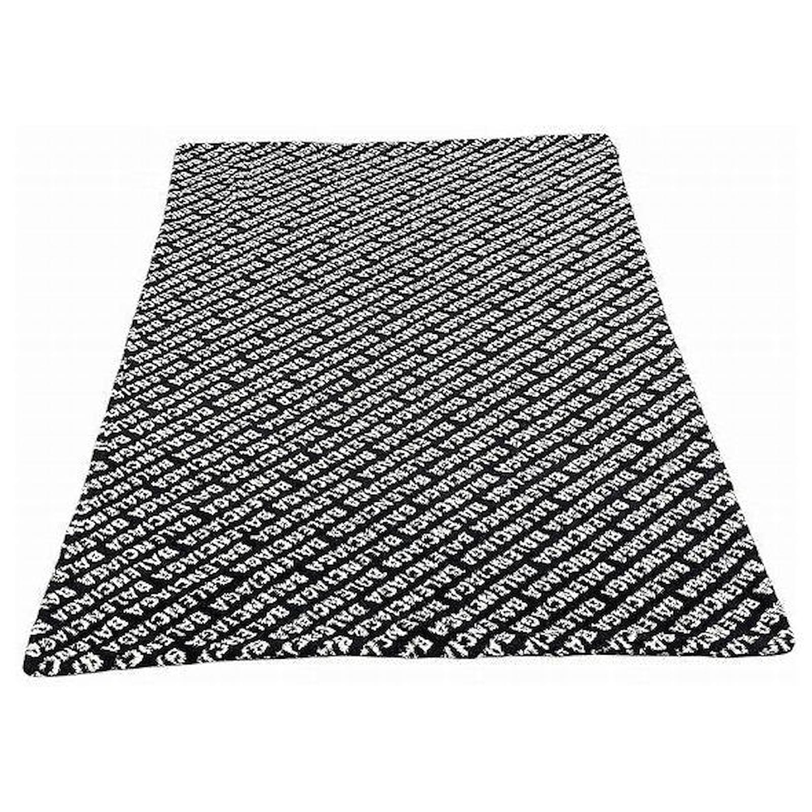 Balenciaga Allover Logo Acrylic Polyester Blanket Black ref