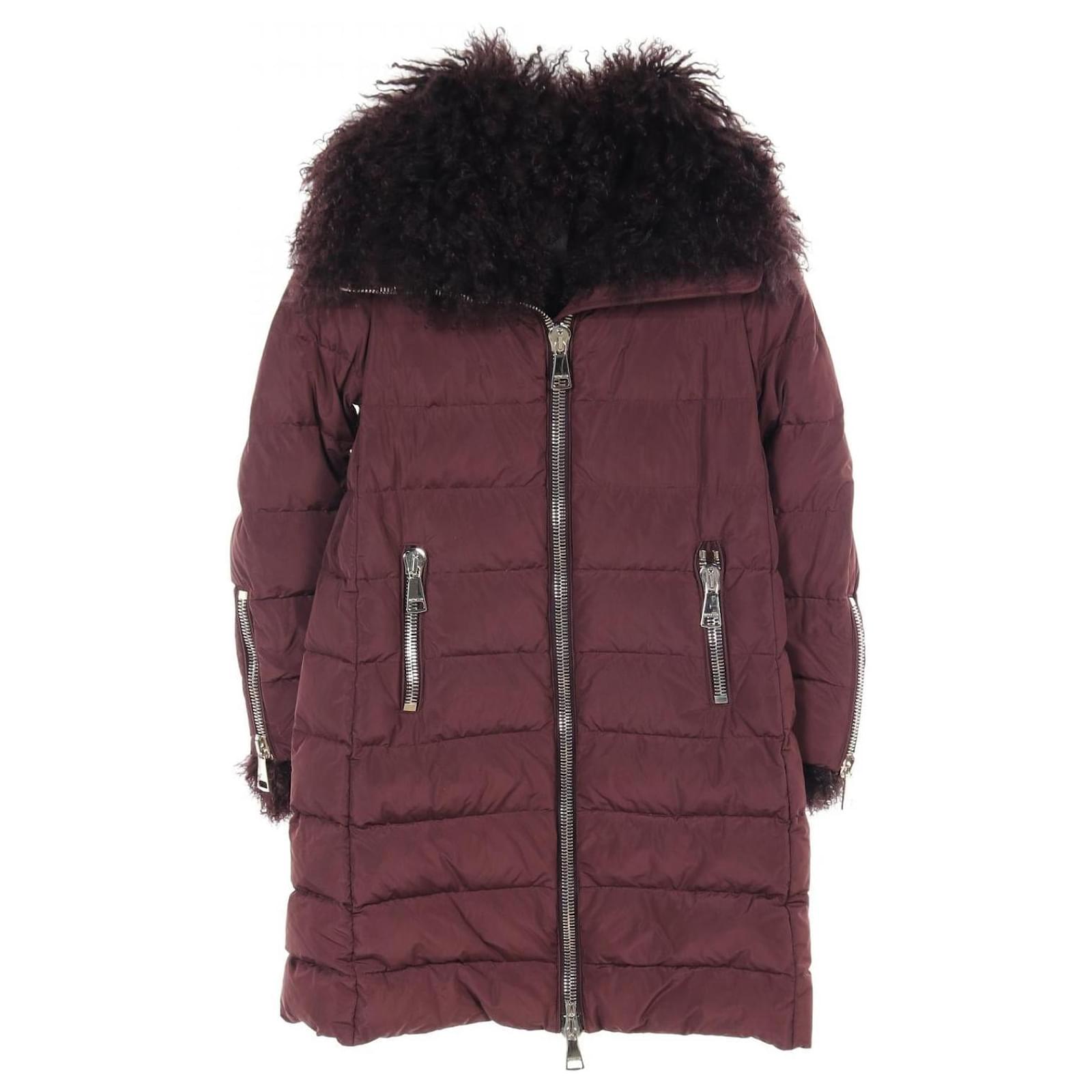 Moncler MILON Polyester Daunenjacke Braun Bordeaux Wolle ref