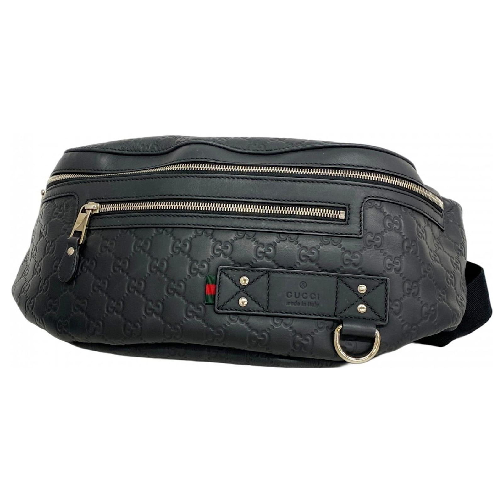 Gucci Sherry Line Guccissima Sling Bag Black Leather